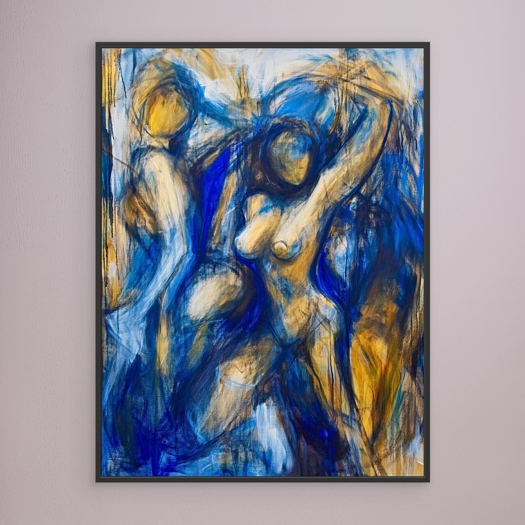 Canvas Print: "Ethereal Dance" - Abstract Figurative Wall Art