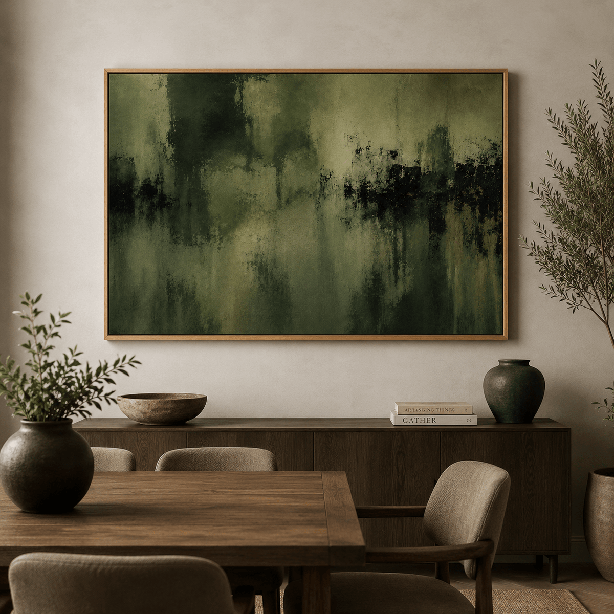 Dark Green Wall Art Canvas Print — Forest Veil by Rossetti Art