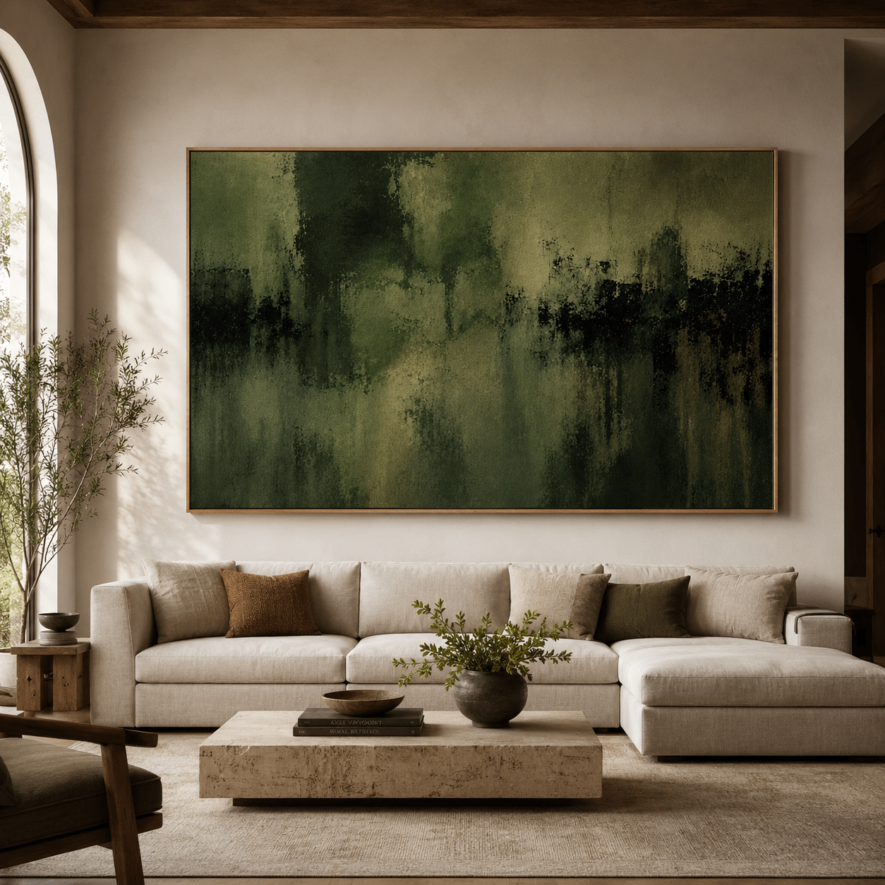 Dark Green Wall Art Canvas Print — Forest Veil by Rossetti Art