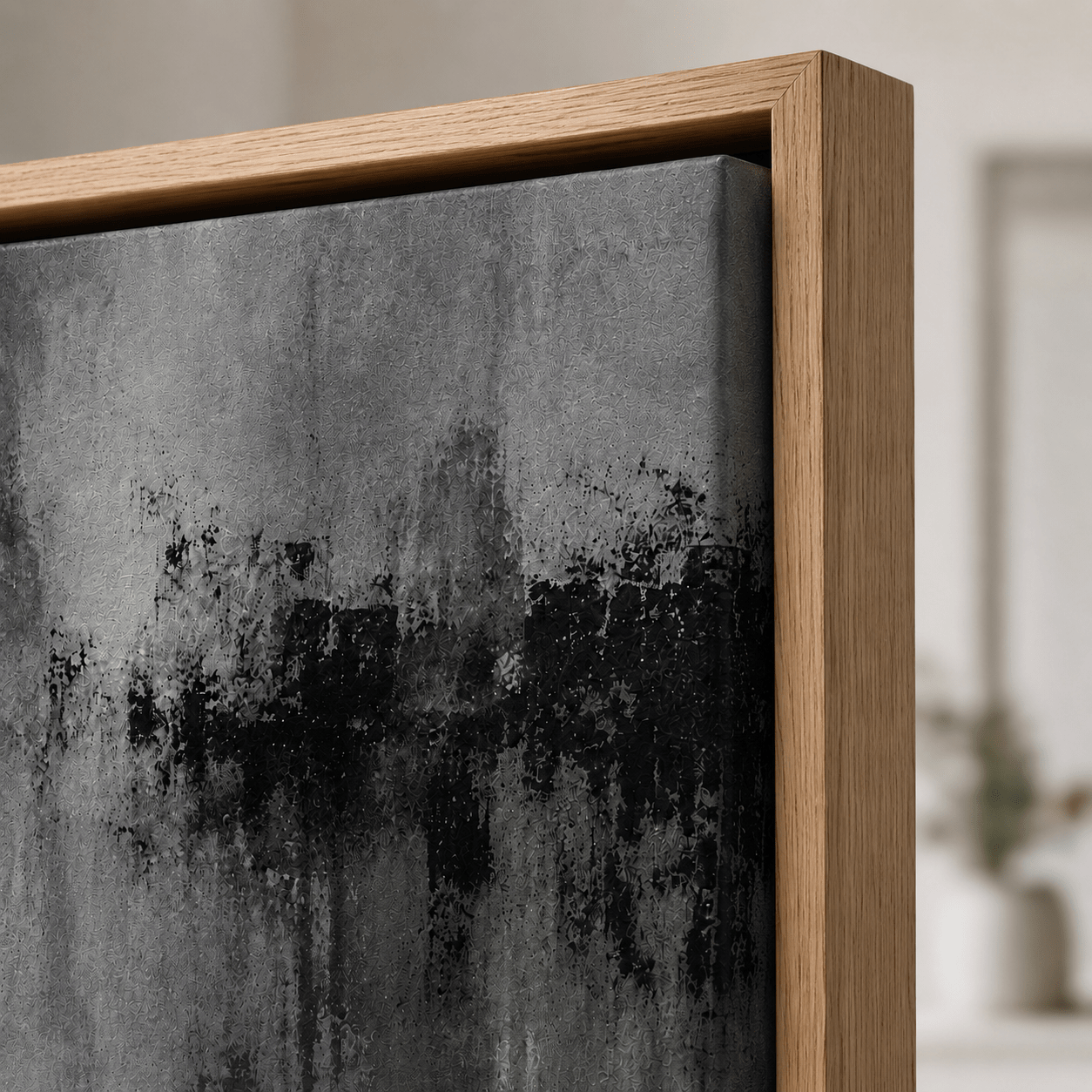 Dark Grey Abstract Wall Art Canvas Print — Urban Haze by Rossetti Art