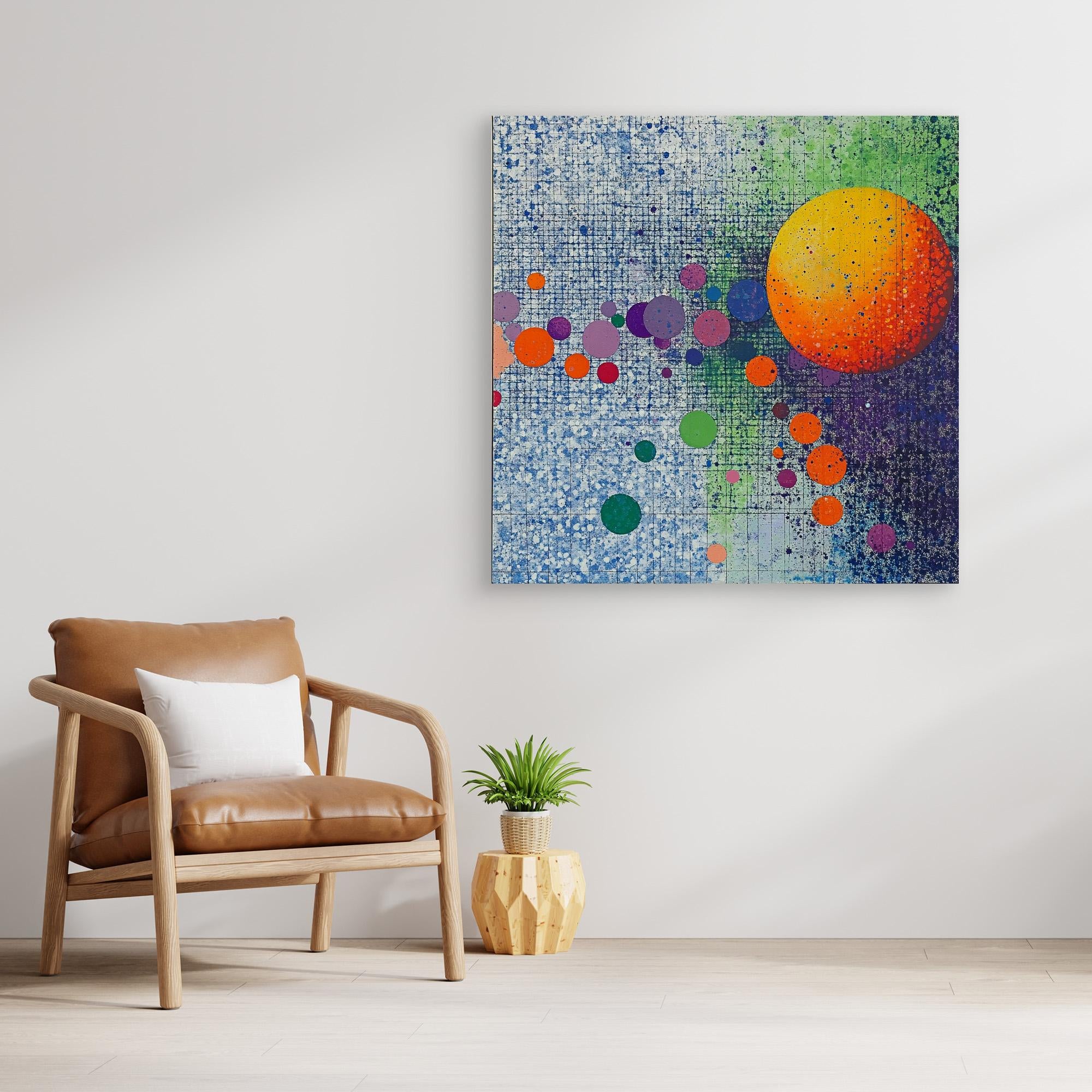 Canvas Print : Celestial Energy - Vibrant Solar Abstract Wall Art