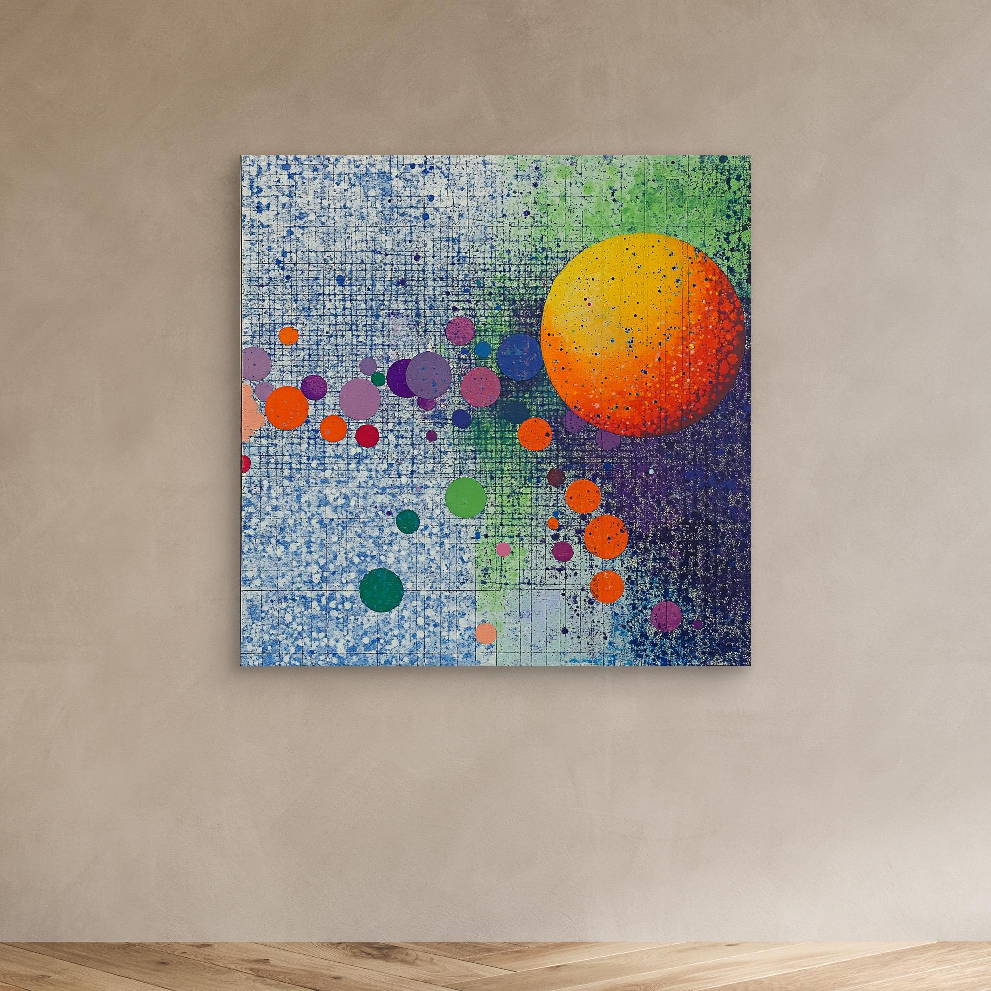 Canvas Print : Celestial Energy - Vibrant Solar Abstract Wall Art