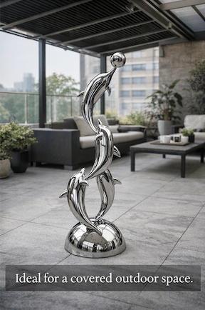 Dolphin Sculpture Outdoor Sculpture Art Stainless Steel