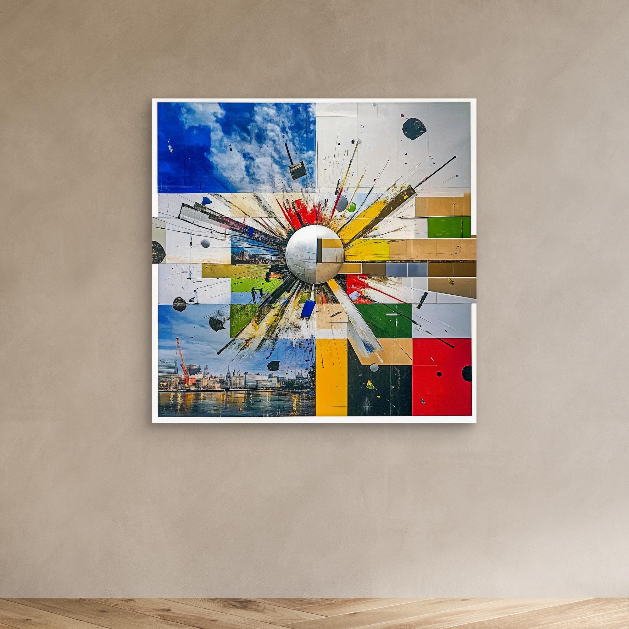 Canvas Print: "Metropolitan Radiance" - Abstract Cityscape Wall Art