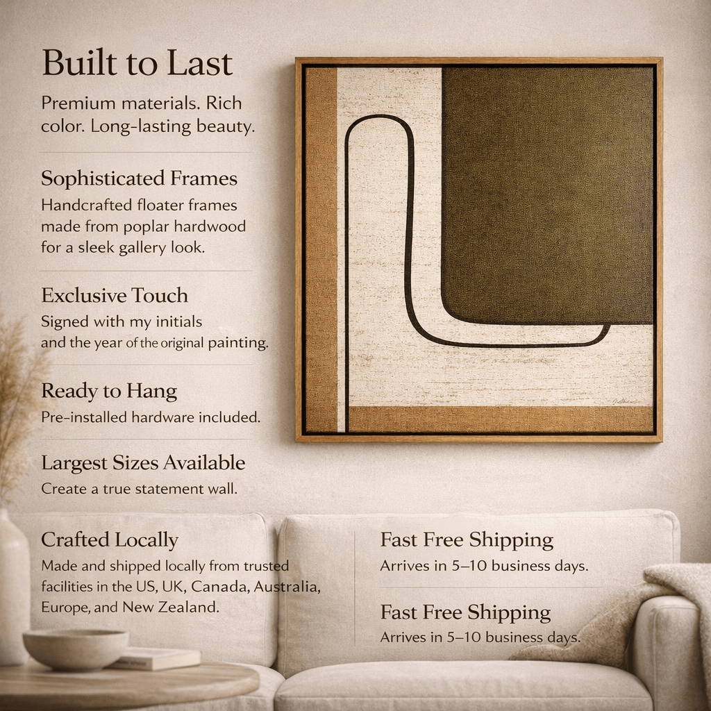 Earth Tone Minimalist Canvas Print | Umber Passage by Rossetti Art