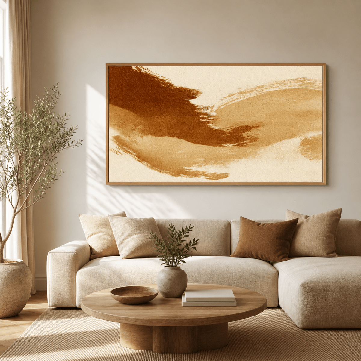 Earthy Wall Art Canvas Print — Sienna Drift by Rossetti Art