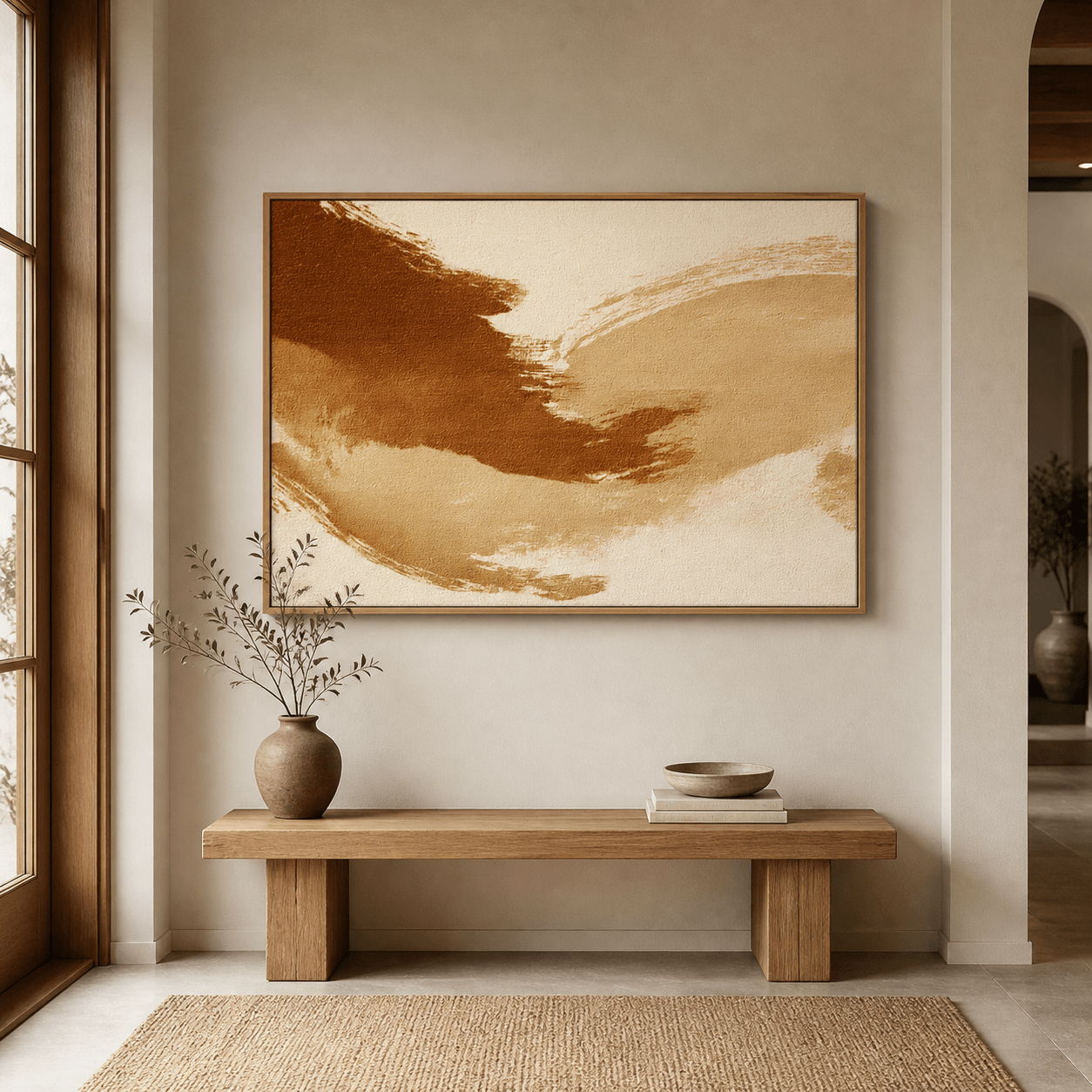 Earthy Wall Art Canvas Print — Sienna Drift by Rossetti Art