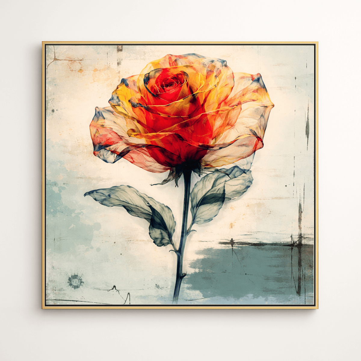 Eternal Bloom Rose – Abstract Rose Canvas Print | Modern Floral Wall Art for Luxury Home Decor modern abstract canvas wall art by Rossetti Art – luxury interior design artwork for living room, bedroom, office – animals botanical canvas print art