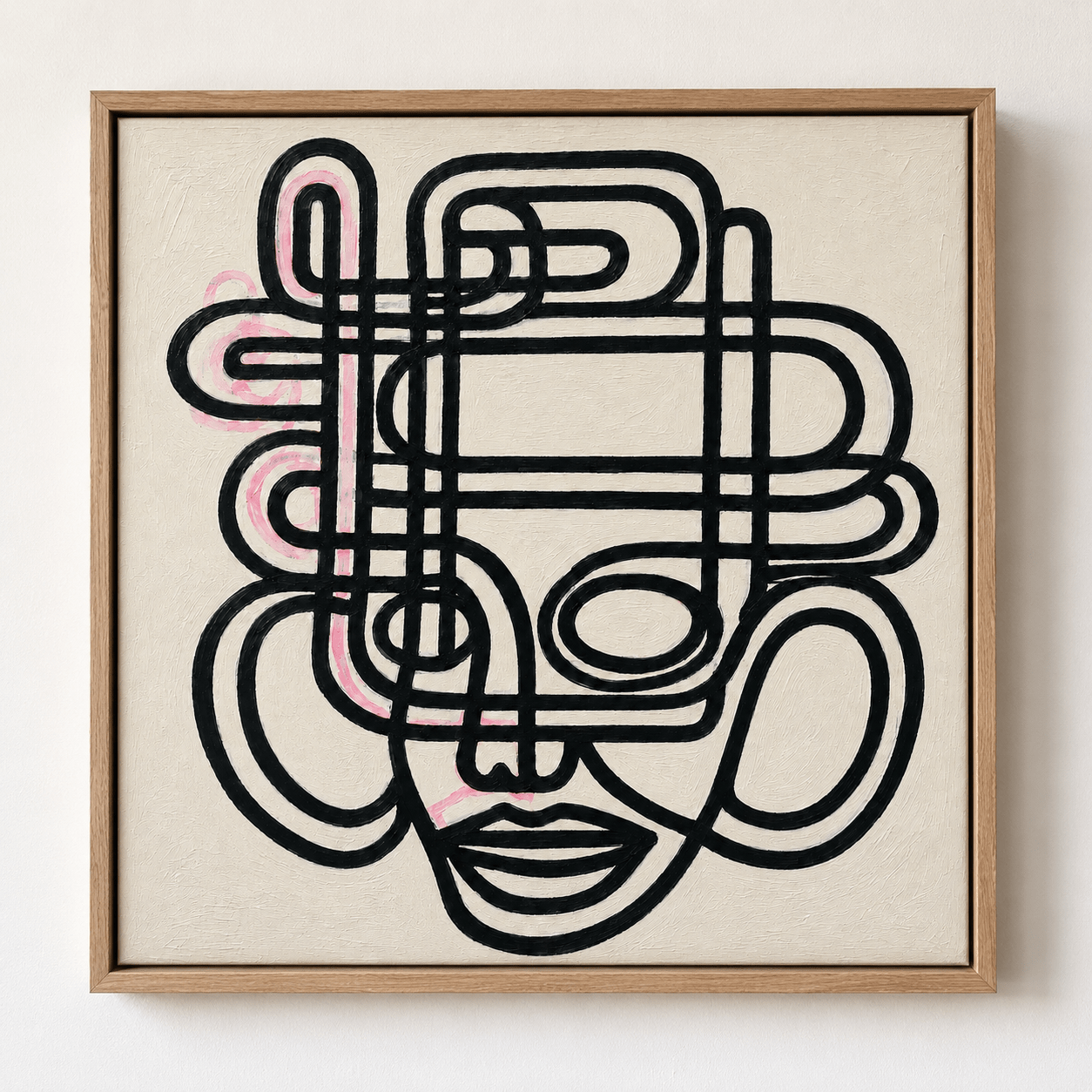 Face Line Art Canvas Print