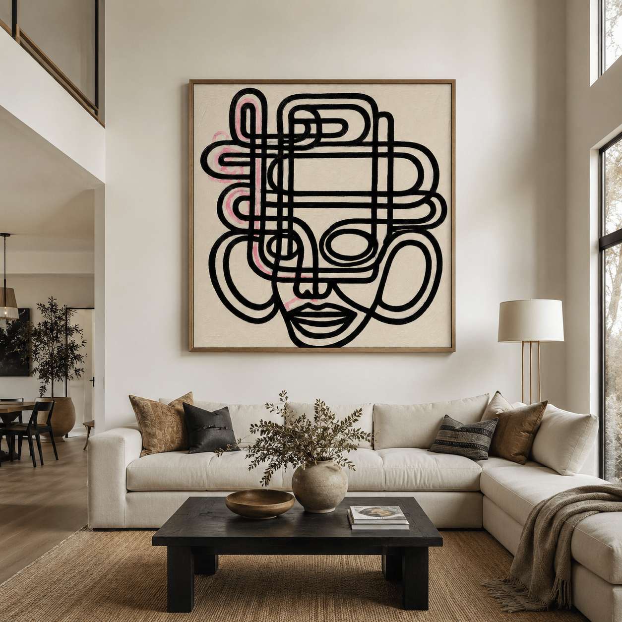 Face Line Art Canvas Print — Ribbon Muse by Rossetti Art