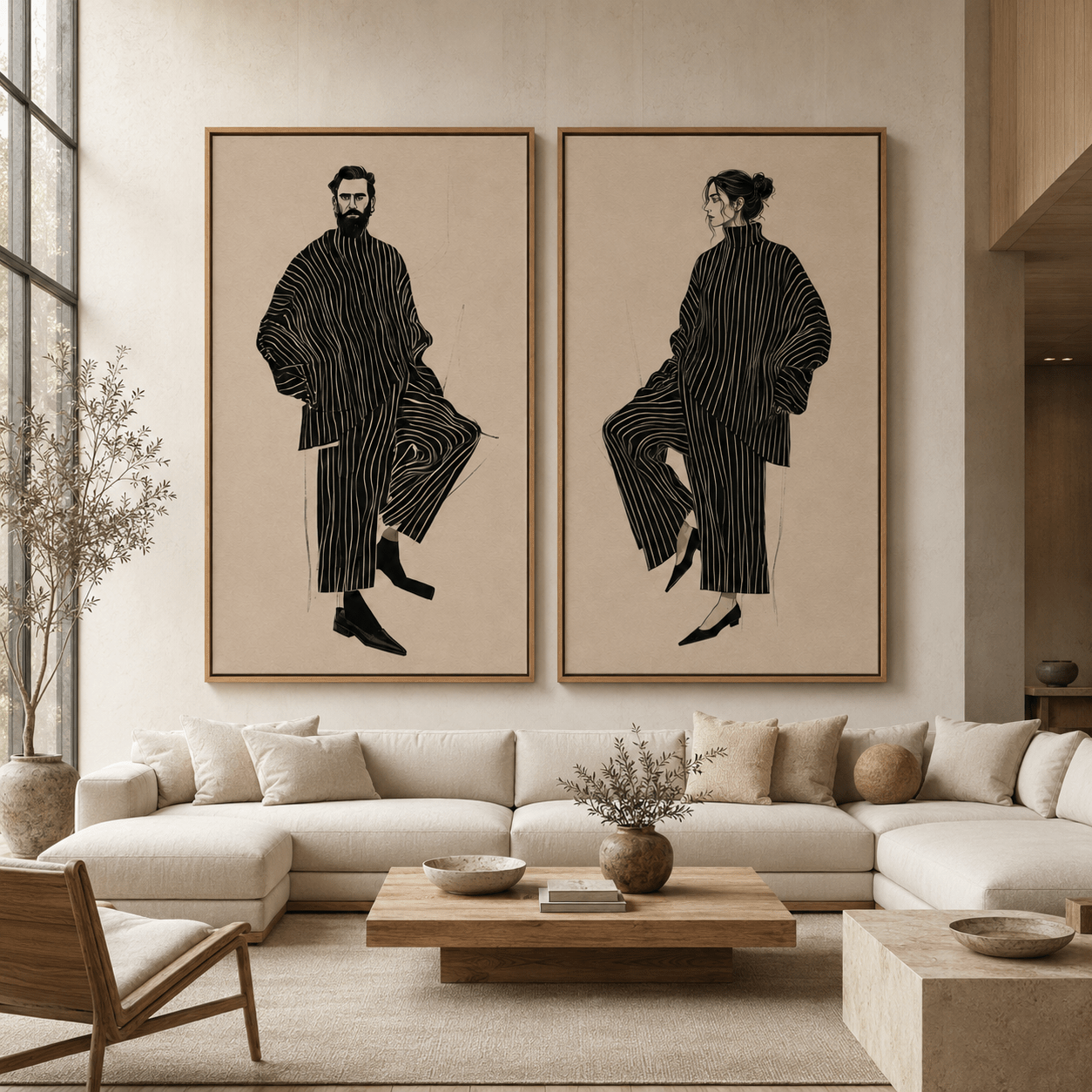 Fashion Illustration Wall Art Canvas Print – Atelier Duo by Rossetti Art