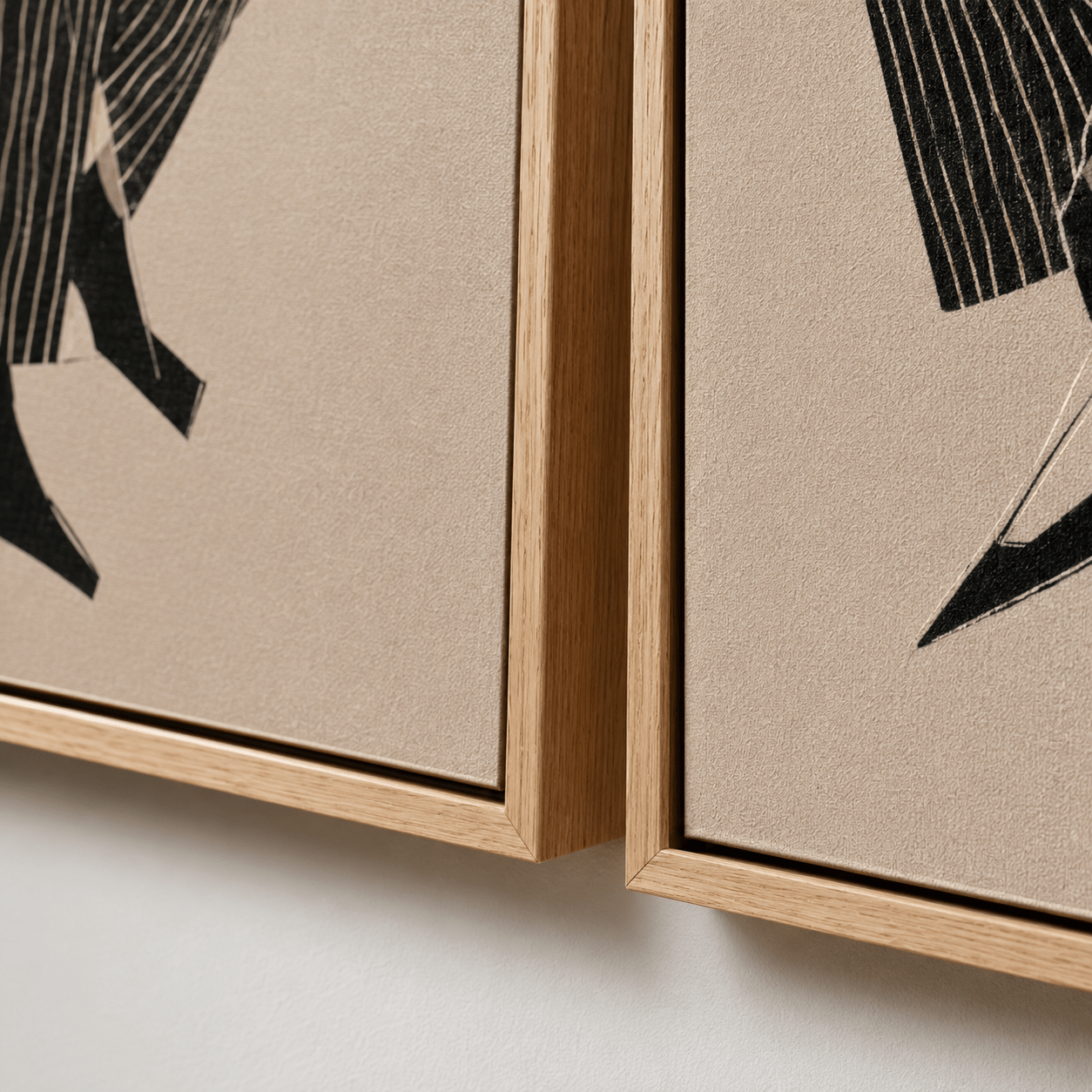 Hardwood Floater Frame Detail – Atelier Duo Fashion Illustration Canvas Print by Rossetti Art
