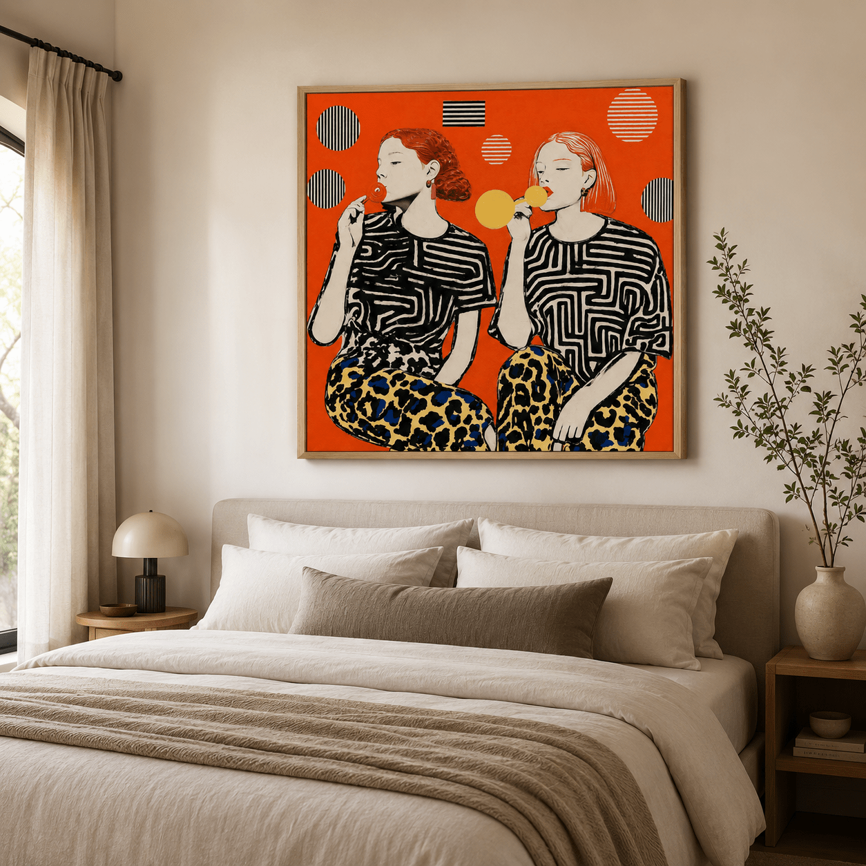 Fashion Wall Art Canvas — Sugar Rush by Rossetti Art modern abstract canvas wall art by Rossetti Art – luxury interior design artwork for living room, bedroom, office – Bedroom Canvas Prints Entryway Wall Art figurative