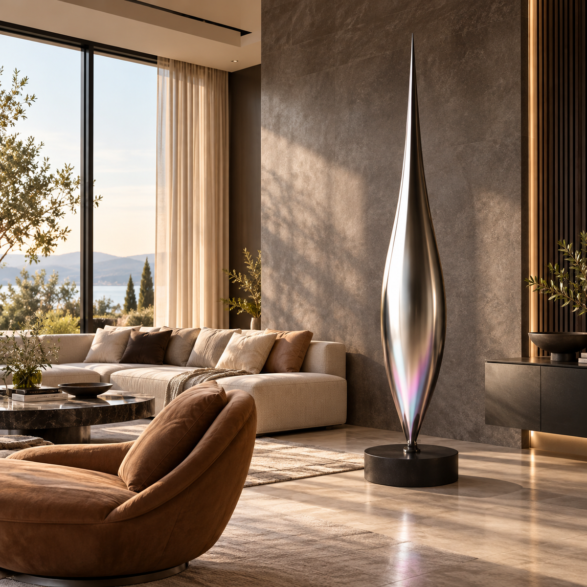 Flame Sculpture - Iridescent Flame by Rossetti Art