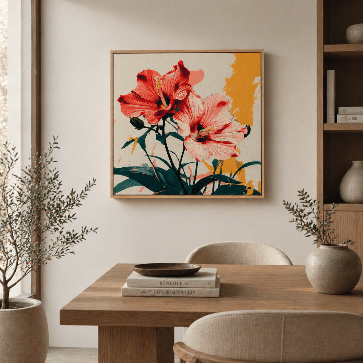 Floral Art Print Canvas — Hibiscus Blush by Rossetti Art