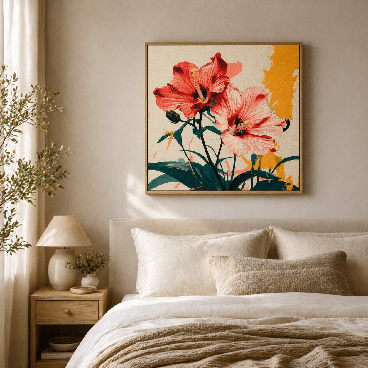 Floral Art Print Canvas — Hibiscus Blush by Rossetti Art
