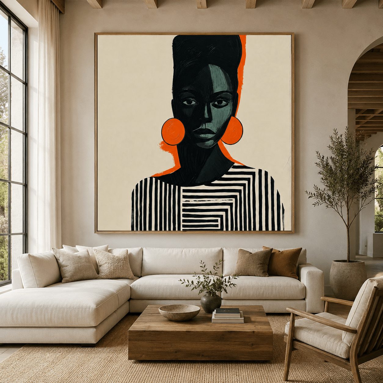Framed Wall Art Portrait for Bedroom — Tangerine Halo by Rossetti Art
