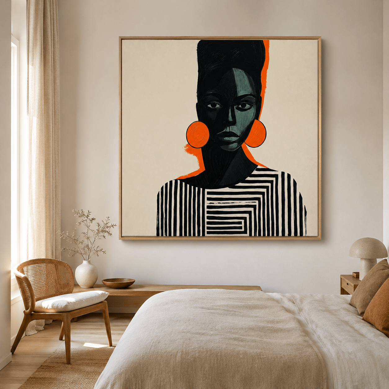 Framed Wall Art Portrait for Bedroom