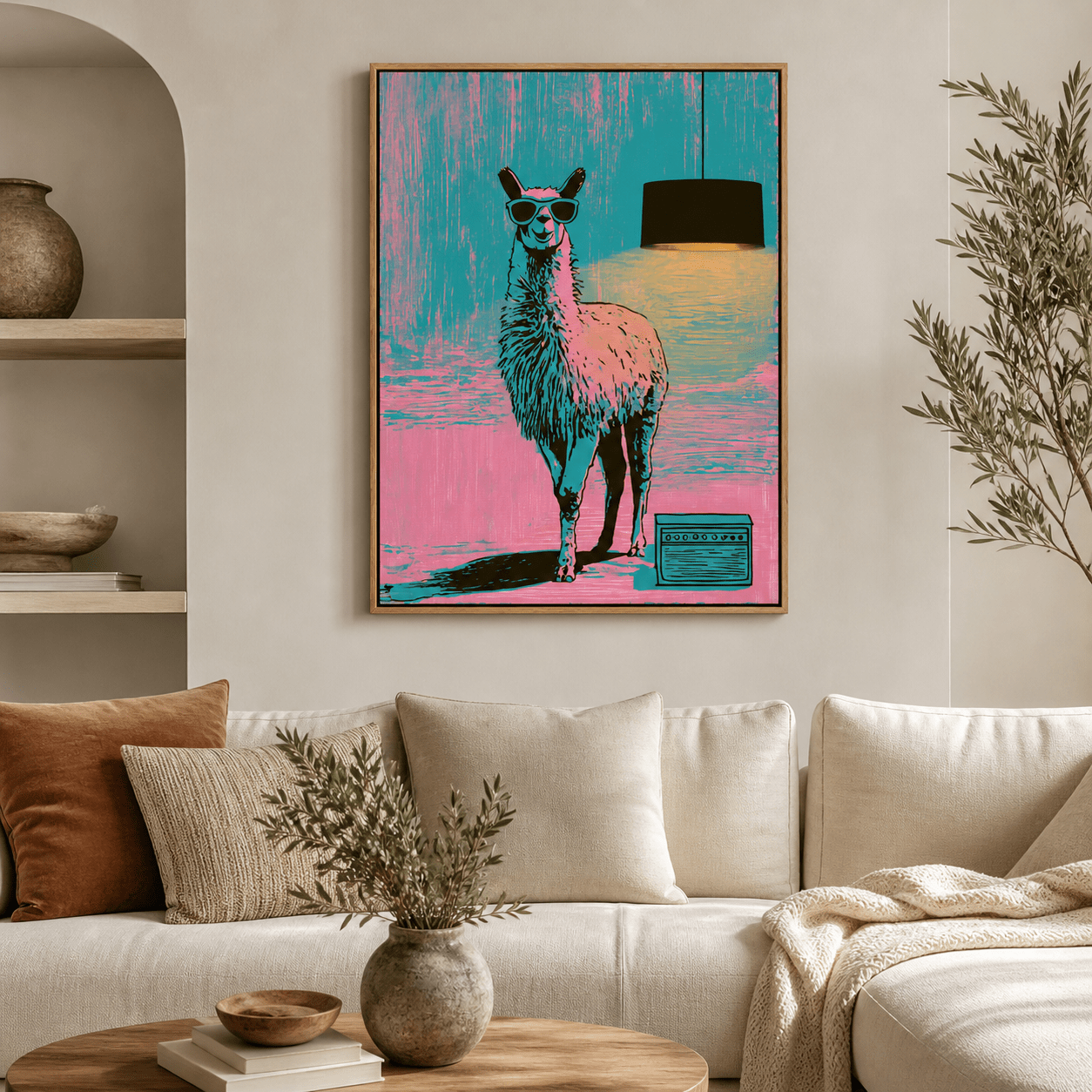 Funny Wall Art Canvas Print — Cool Llama by Rossetti Art