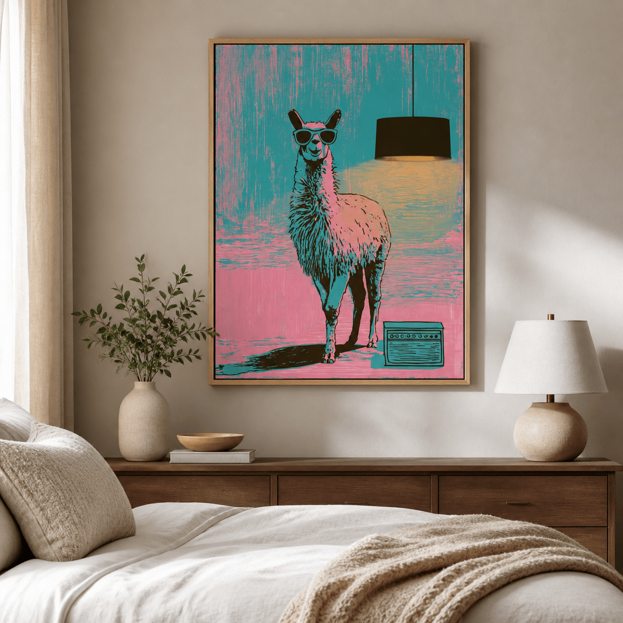 Funny Wall Art Canvas Print — Cool Llama by Rossetti Art