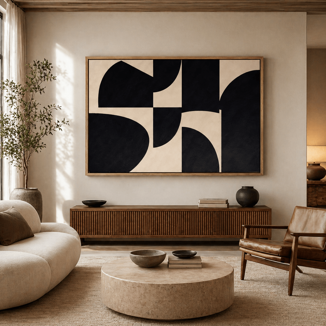 Geometric Abstract Canvas Print — Dark Geometry by Rossetti Art