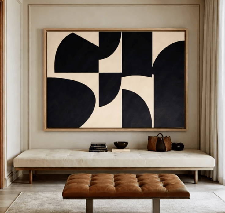 Geometric Abstract Canvas Print — Dark Geometry by Rossetti Art