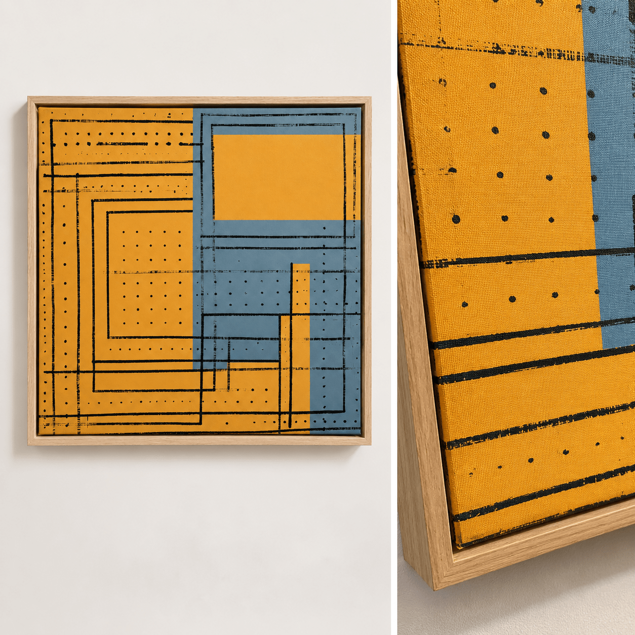 Geometric Abstract Painting Canvas Print — Blueprint by Rossetti Art