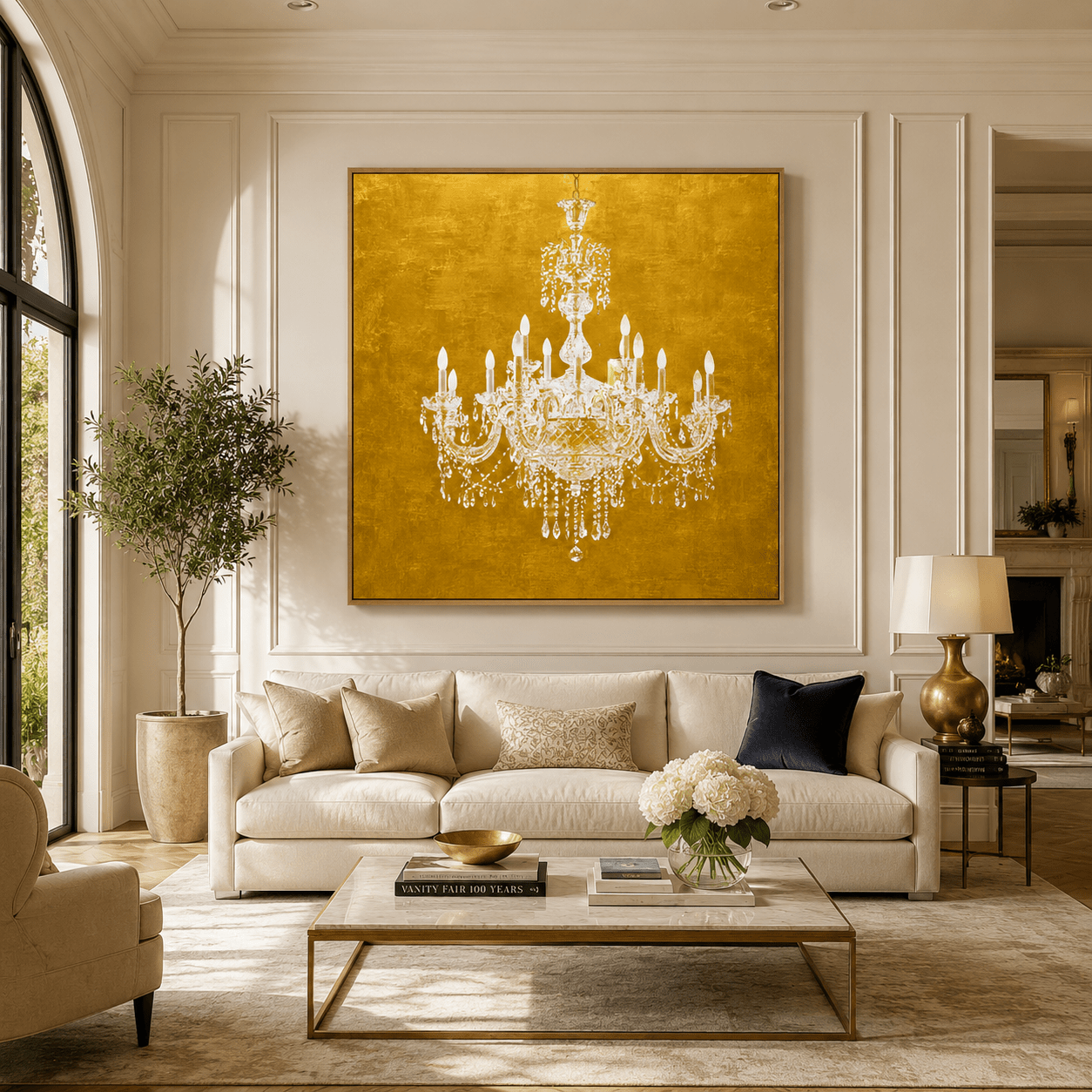 Gold Wall Art Canvas Print — Gilded Perch by Rossetti Art