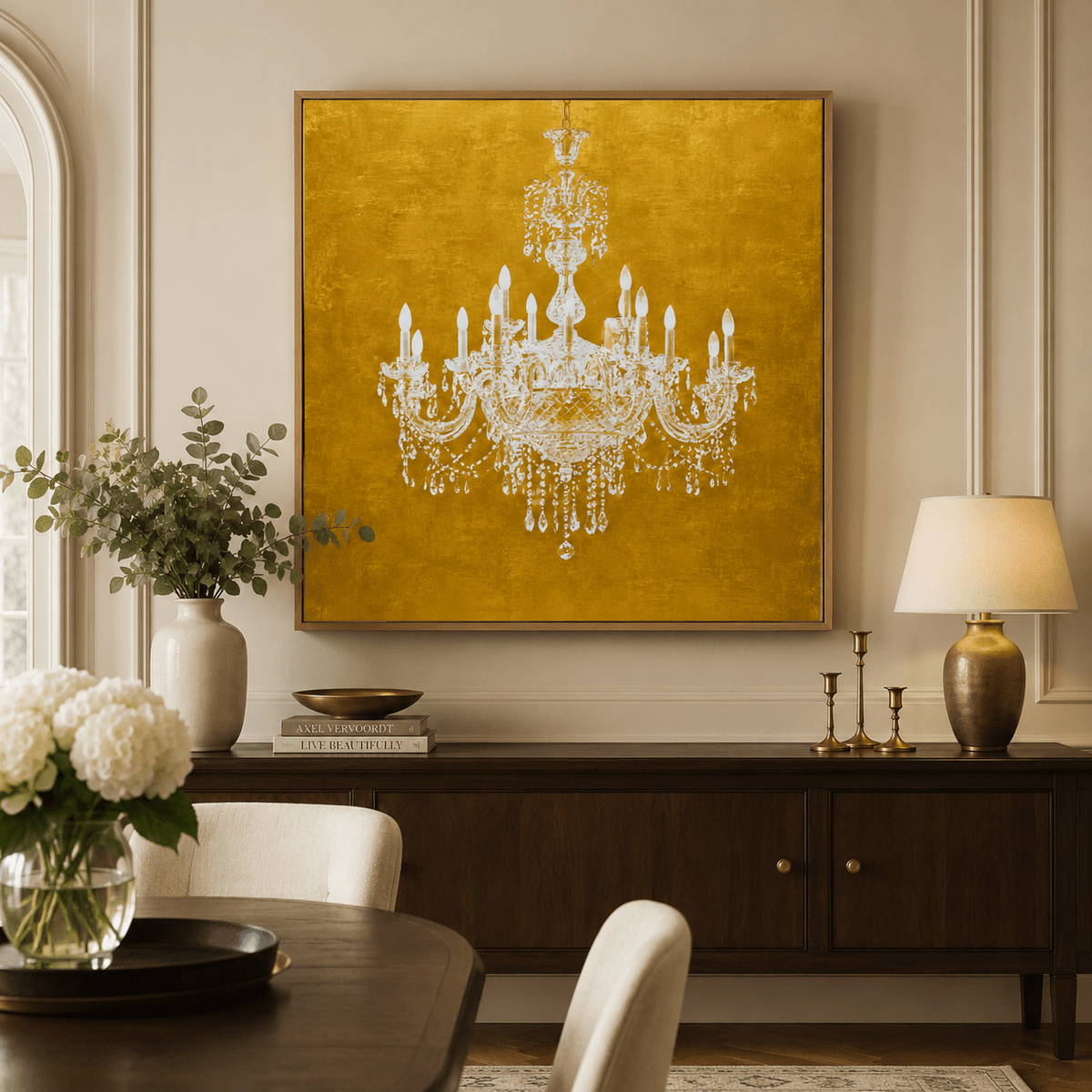 Gold Wall Art Canvas Print — Gilded Perch by Rossetti Art