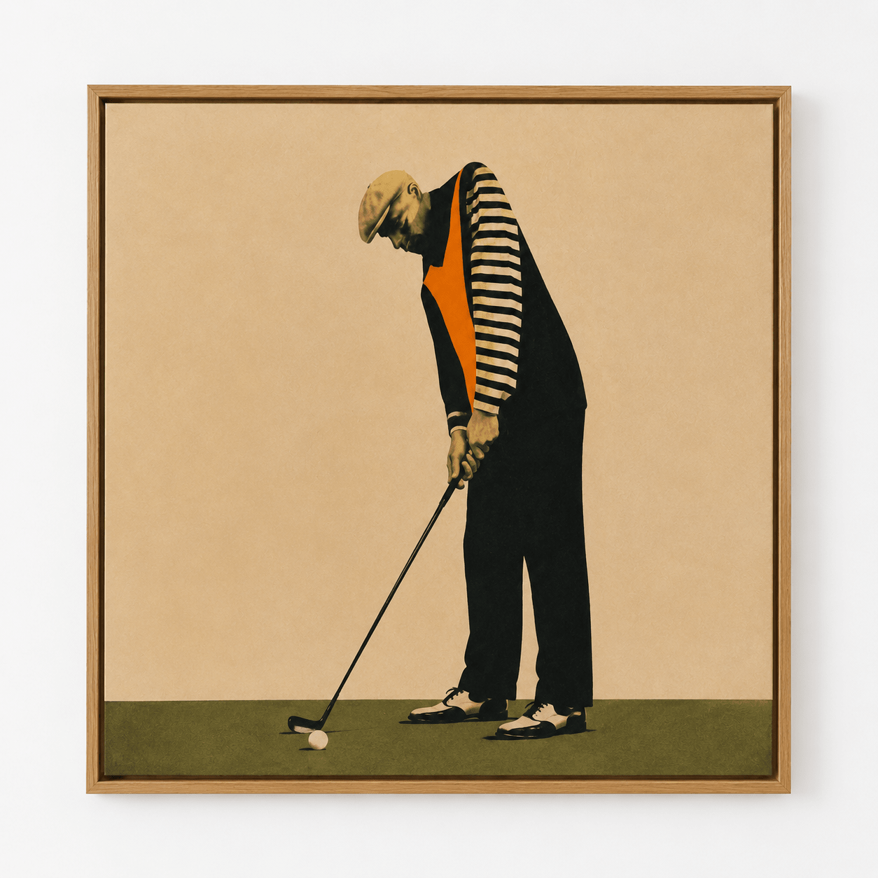 Golf wall art styled on a living room wall – The Quiet Putt by Rossetti Art