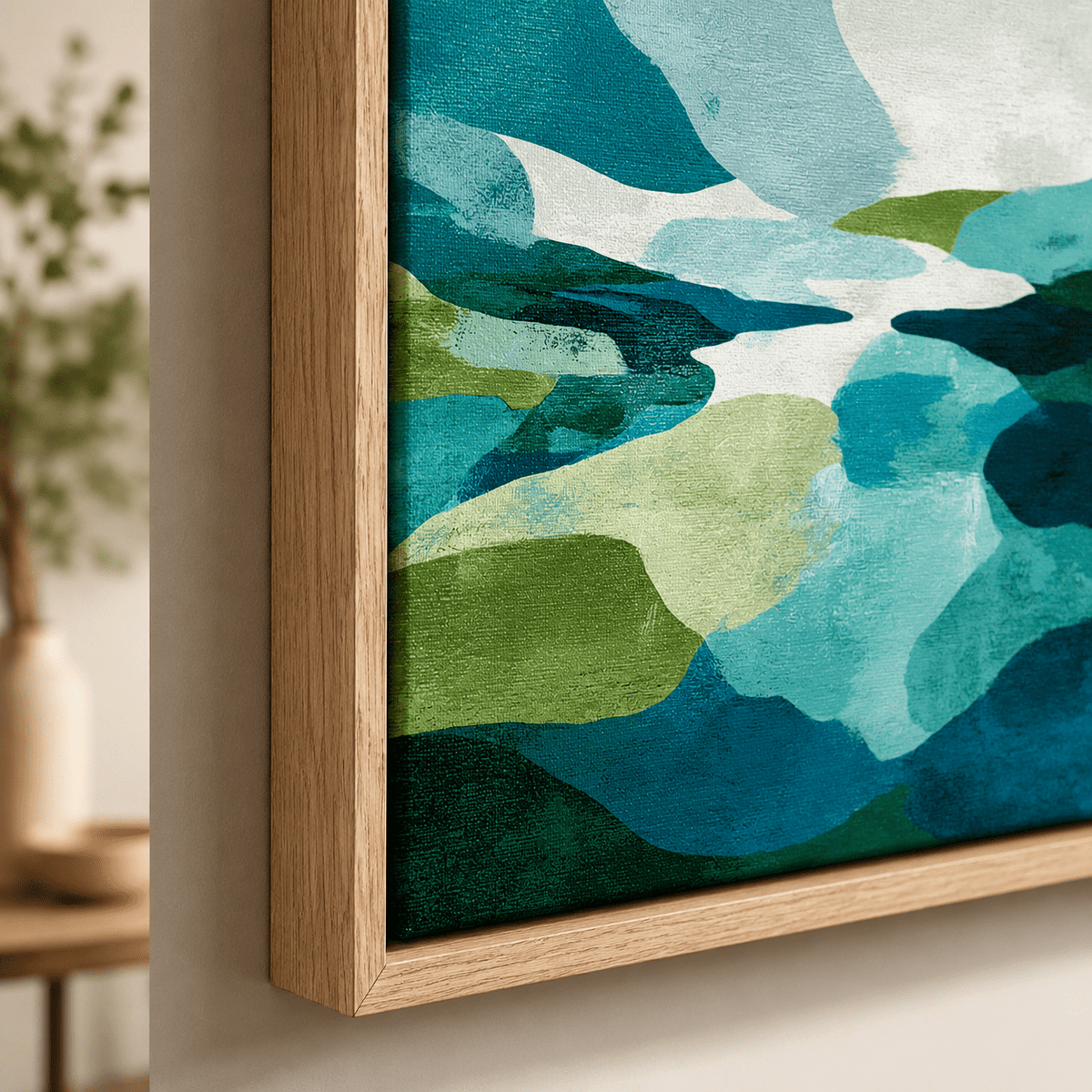 Green Abstract Art Canvas Print — The Watershed by Rossetti Art