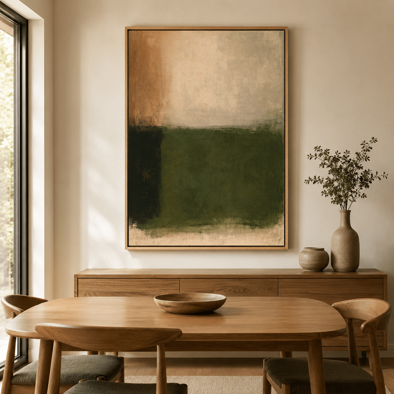 Green Abstract Painting on Canvas — Private View | Rossetti Art
