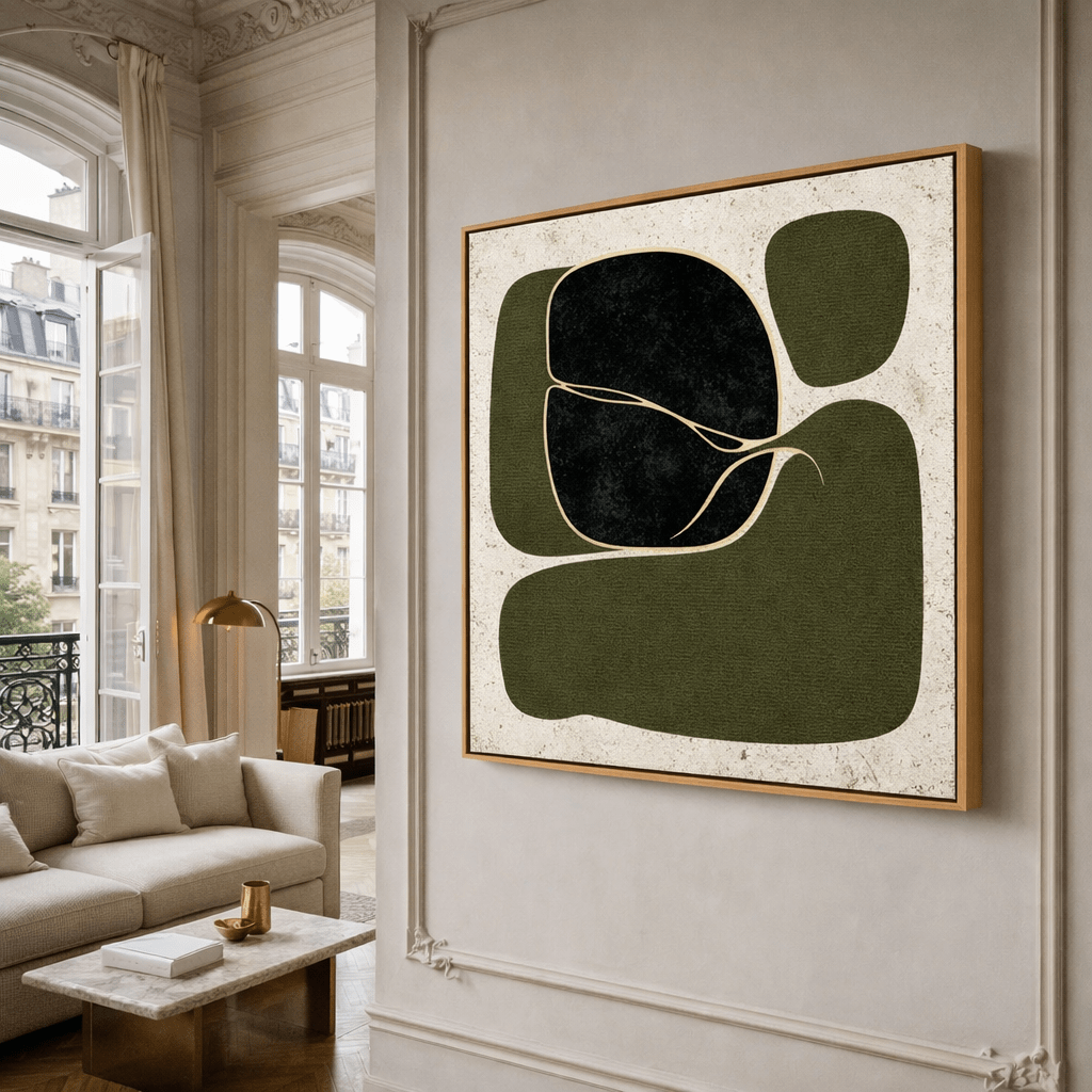 Green and Beige Abstract Canvas Print | Olive Threshold No. II by Rossetti Art
