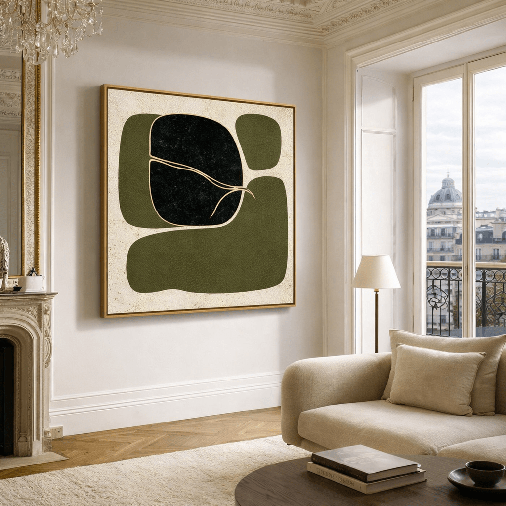 Green and Beige Abstract Canvas Print | Olive Threshold No. II by Rossetti Art