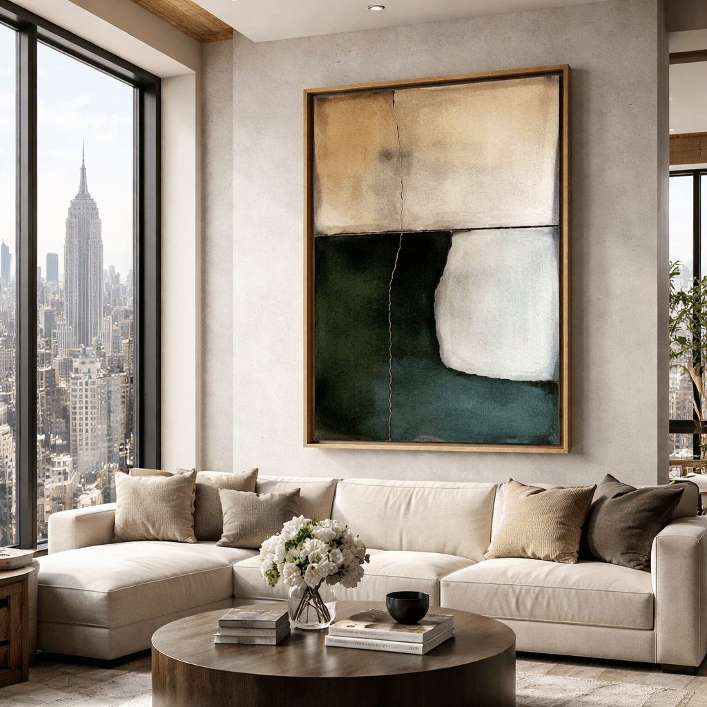 Green and Beige Painting