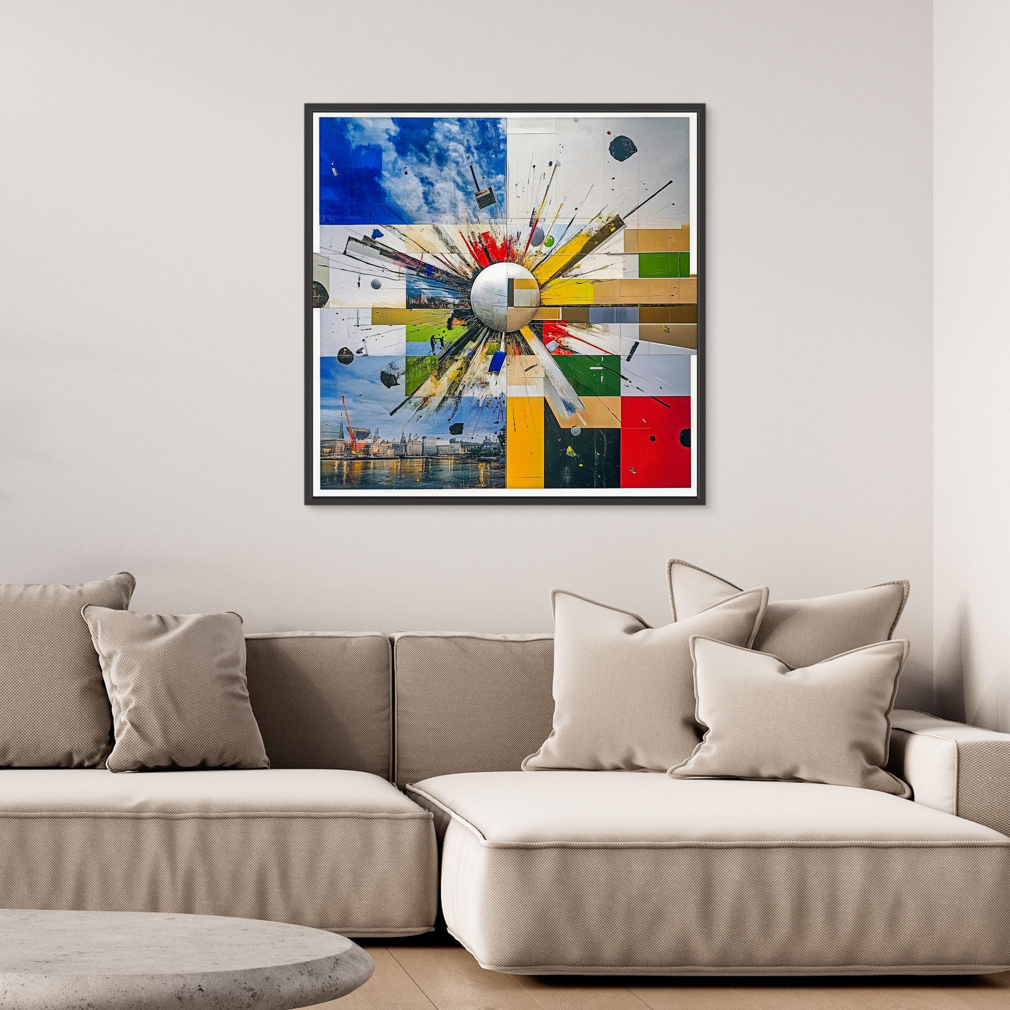 Canvas Print: "Metropolitan Radiance" - Abstract Cityscape Wall Art
