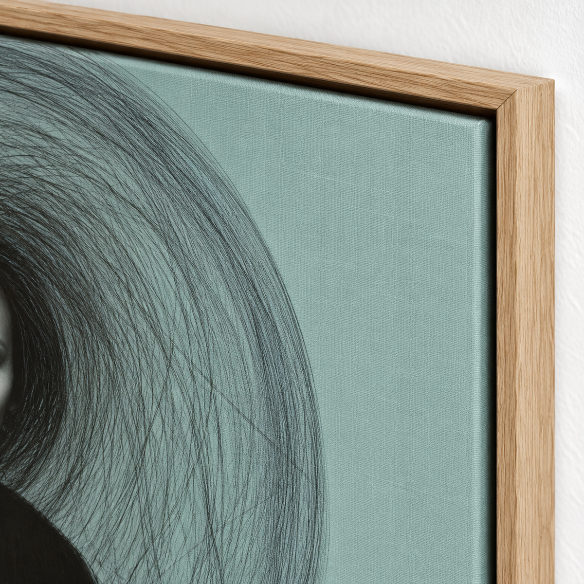 Halo Wall Art Canvas Print – Keyhole Veil with a halo of concentric circles in a light frame by Rossetti Art
