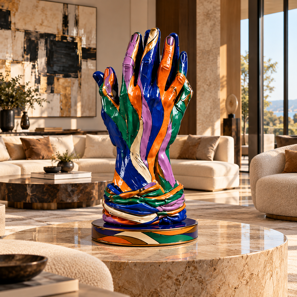 Hand Sculpture – Painted Reach by Rossetti Art