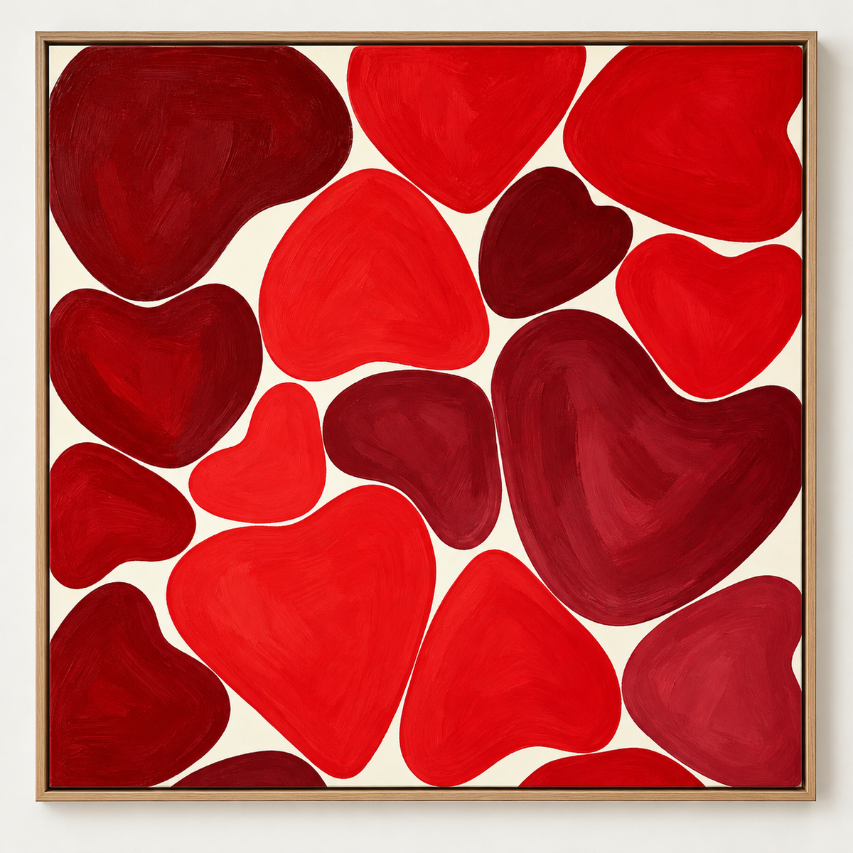 Red heart mosaic canvas print Crimson Hearts – heart wall art by Rossetti Art