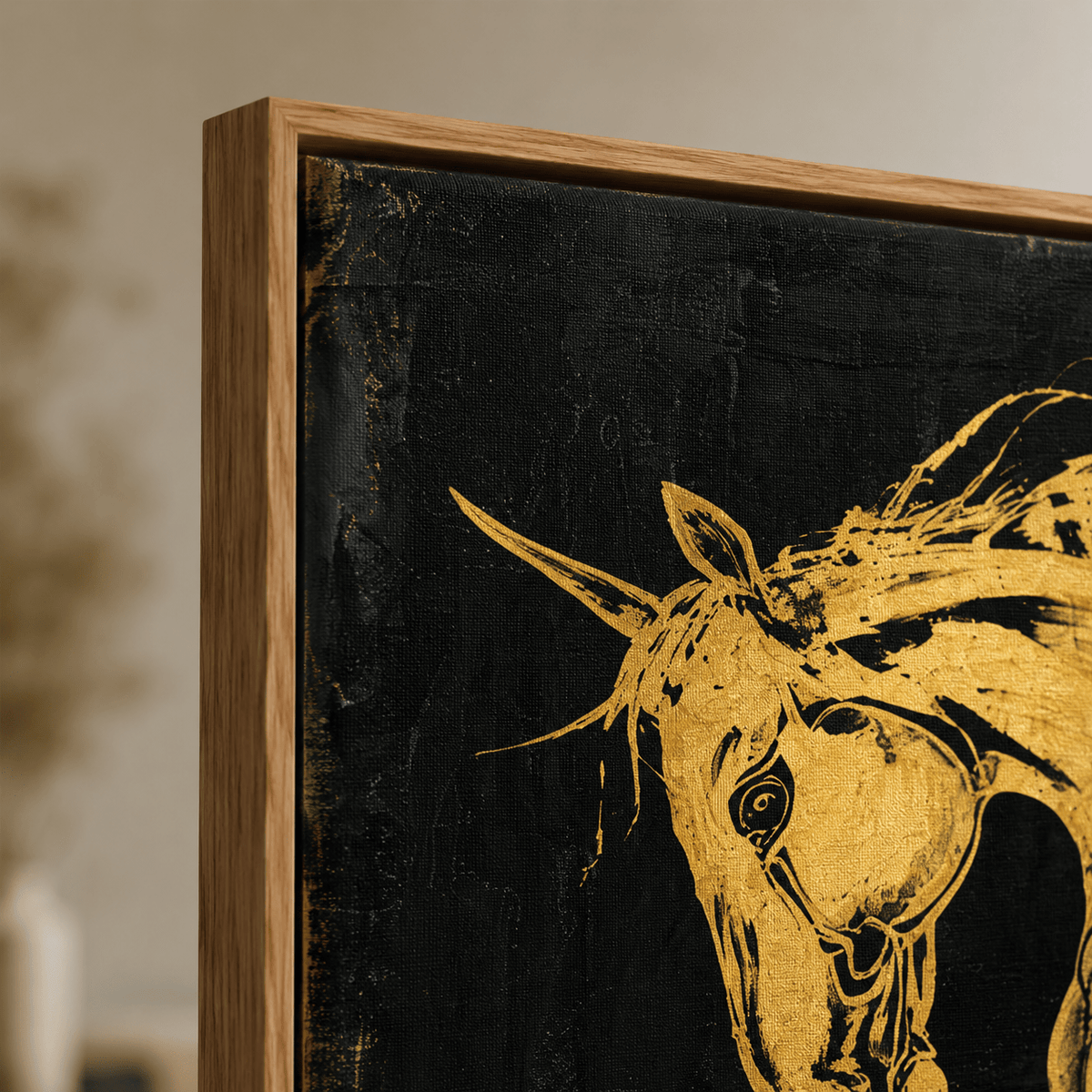 Horse Wall Art Large Canvas Print — Golden Charge by Rossetti Art