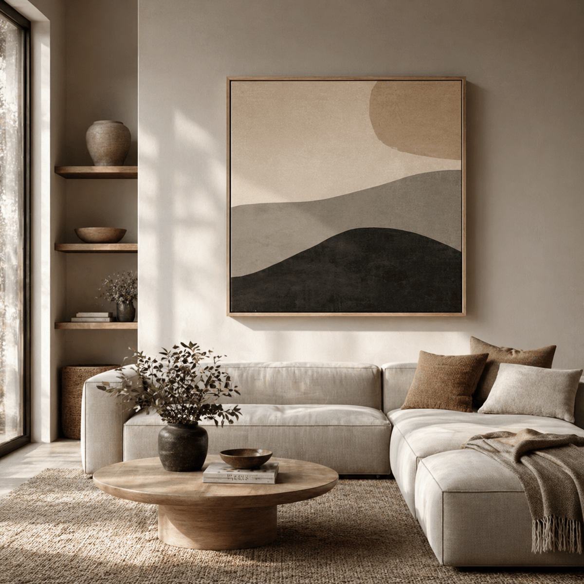 Japandi Wall Art Canvas Print — Dune Light by Rossetti Art