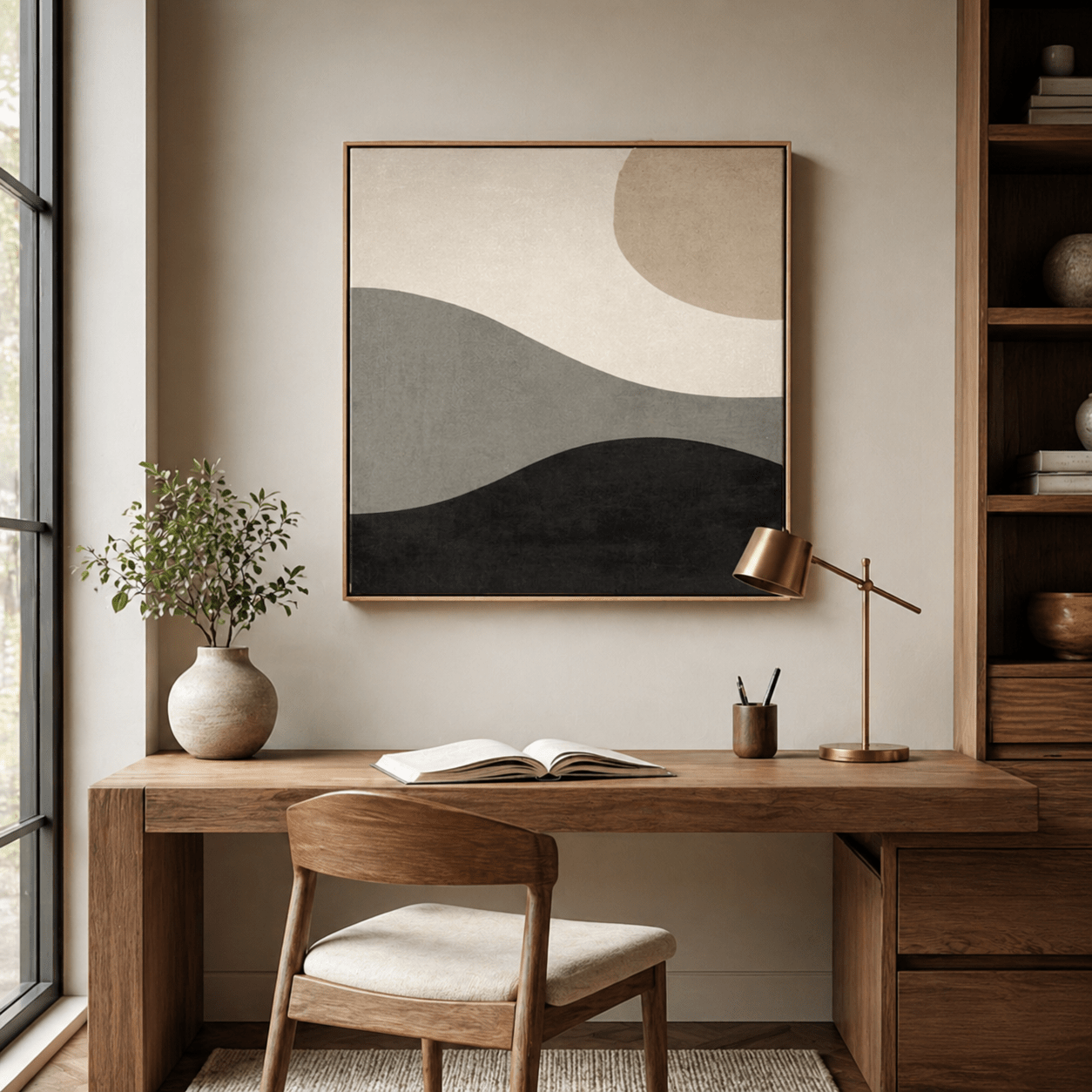 Japandi Wall Art Canvas Print — Dune Light by Rossetti Art