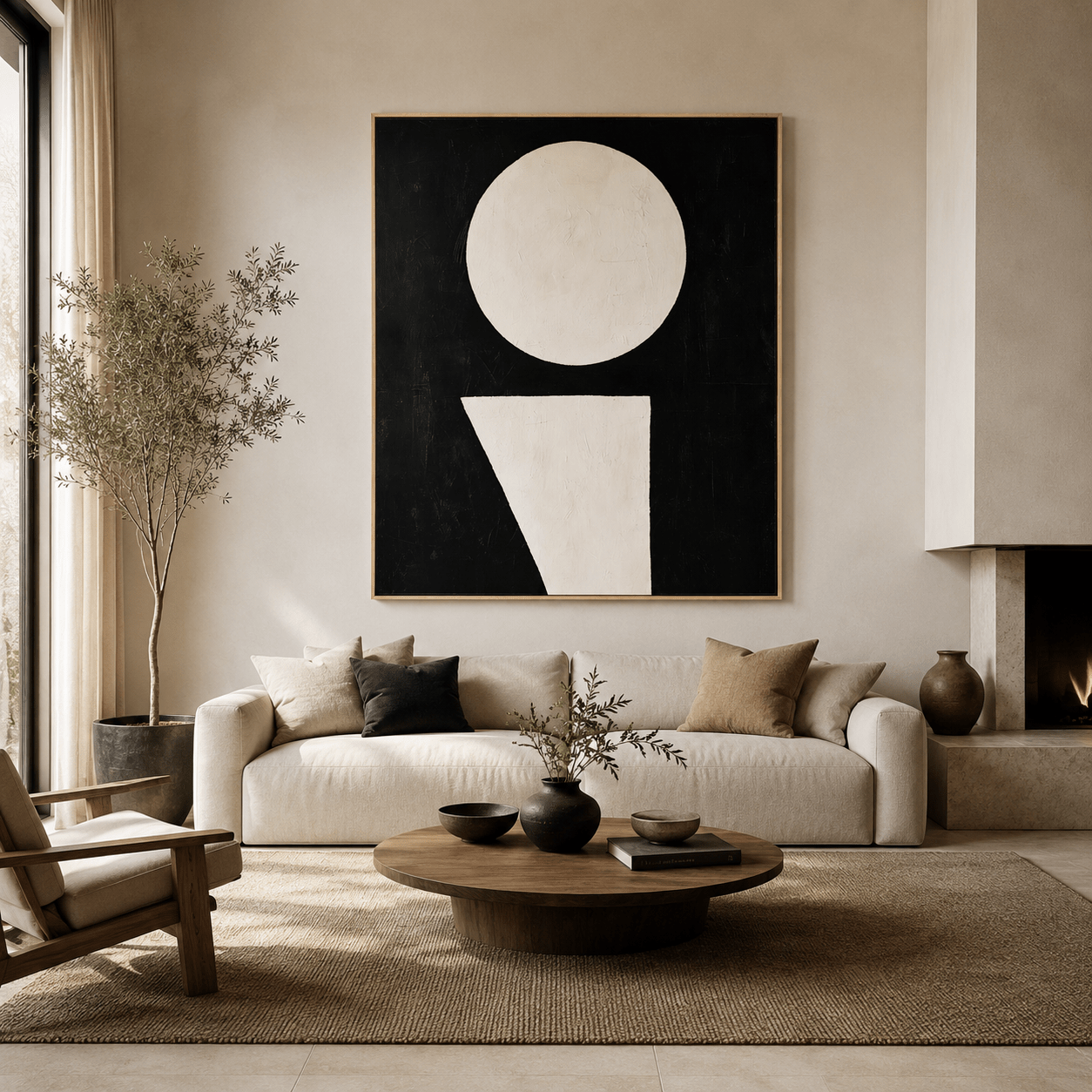 Japandi Wall Art Canvas Print — Moonrise by Rossetti Art
