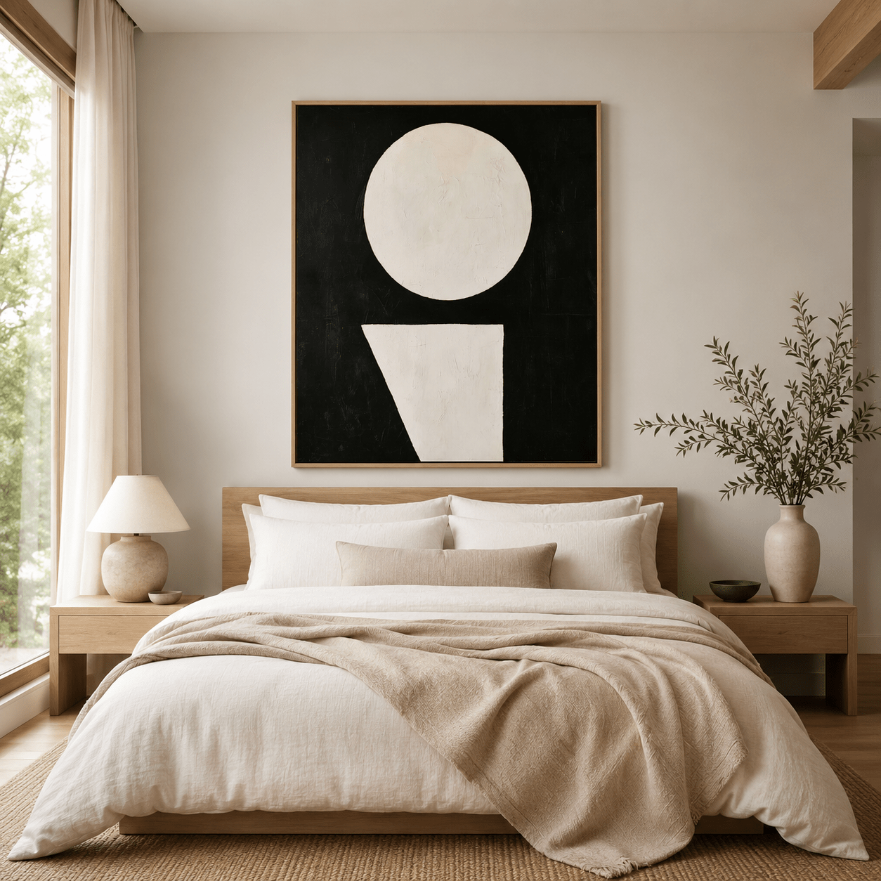 Japandi Wall Art Canvas Print — Moonrise by Rossetti Art