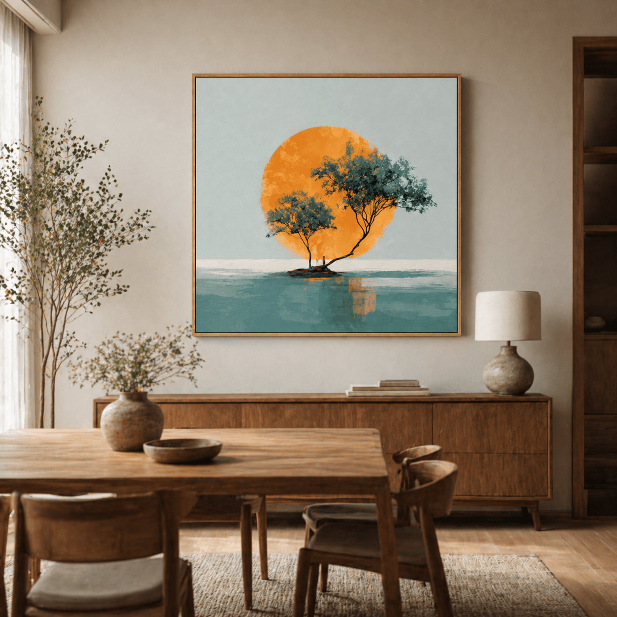 Japanese Landscape Art Canvas Print — Golden Isle by Rossetti Art