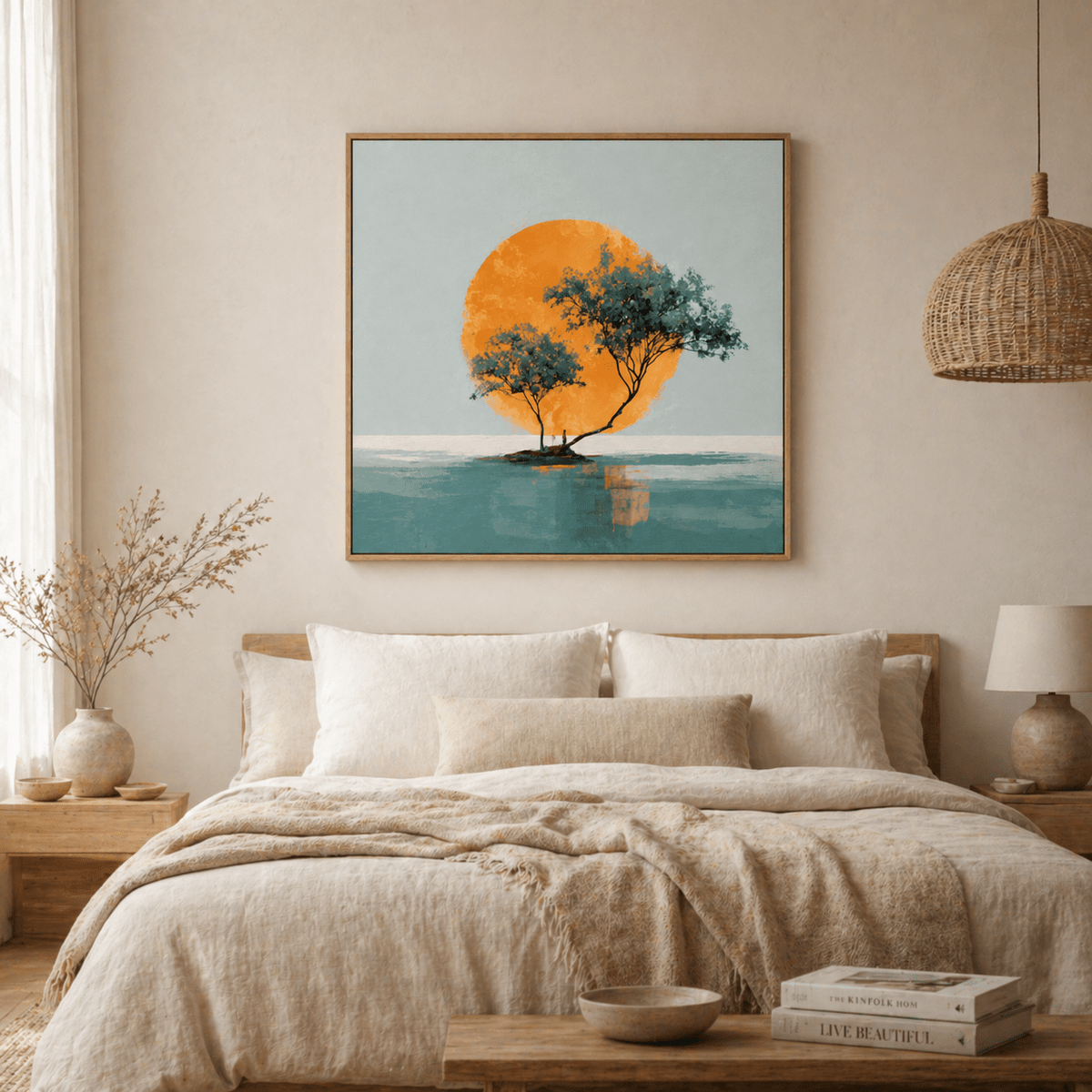 Japanese Landscape Art Canvas Print — Golden Isle by Rossetti Art