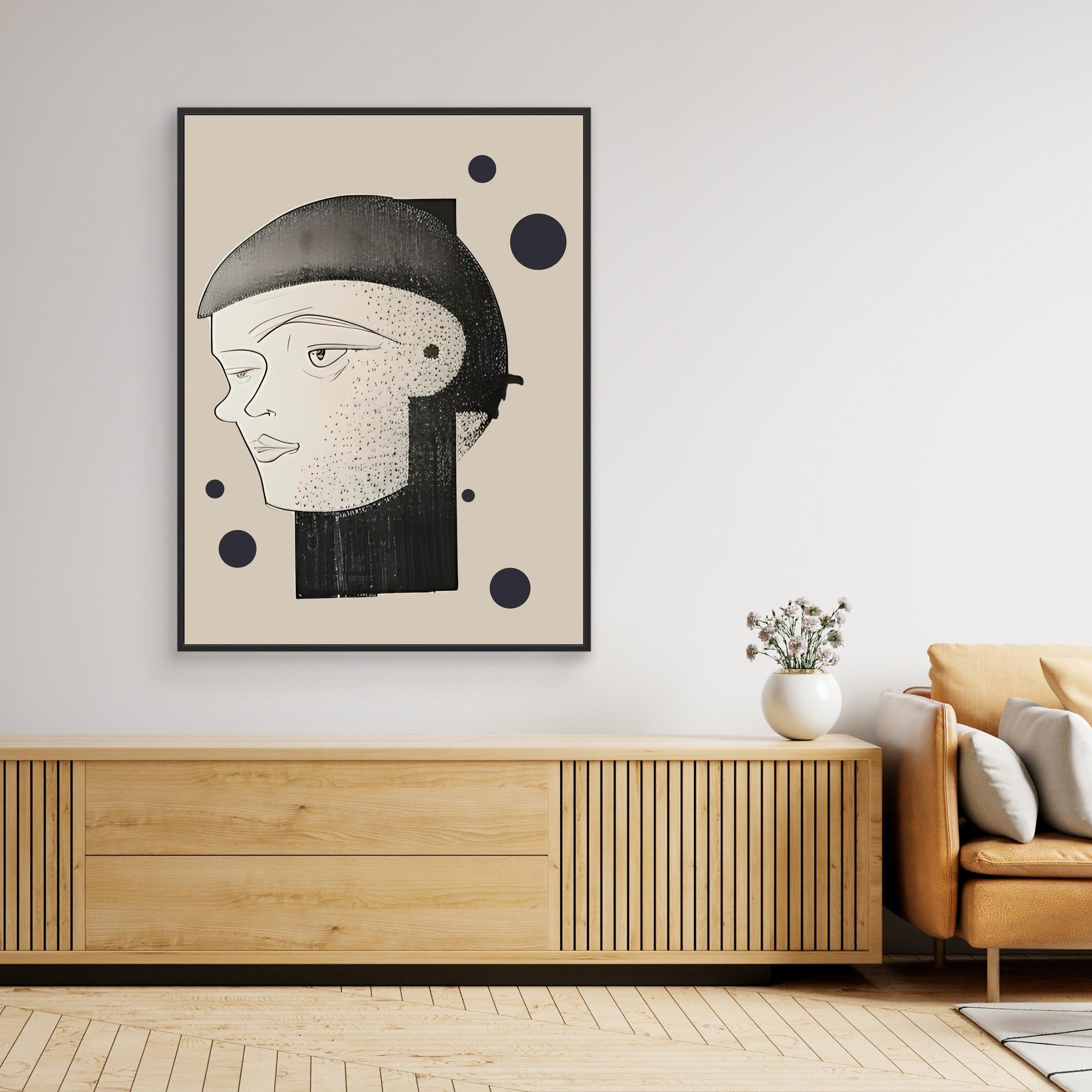 Canvas Print: Monochrome Muse – Minimalist Abstract Portrait Art