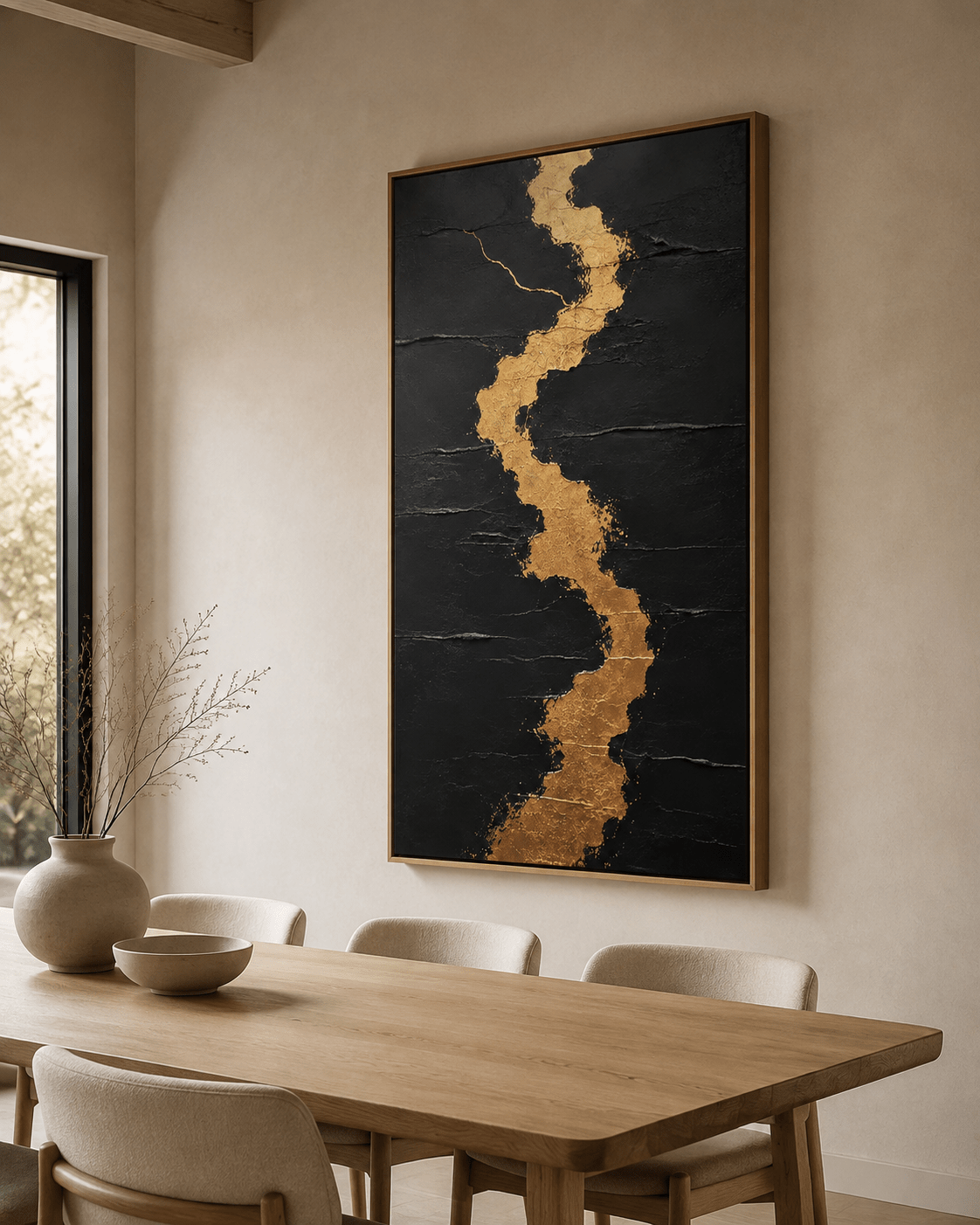 Kintsugi Painting — Gilded Fracture