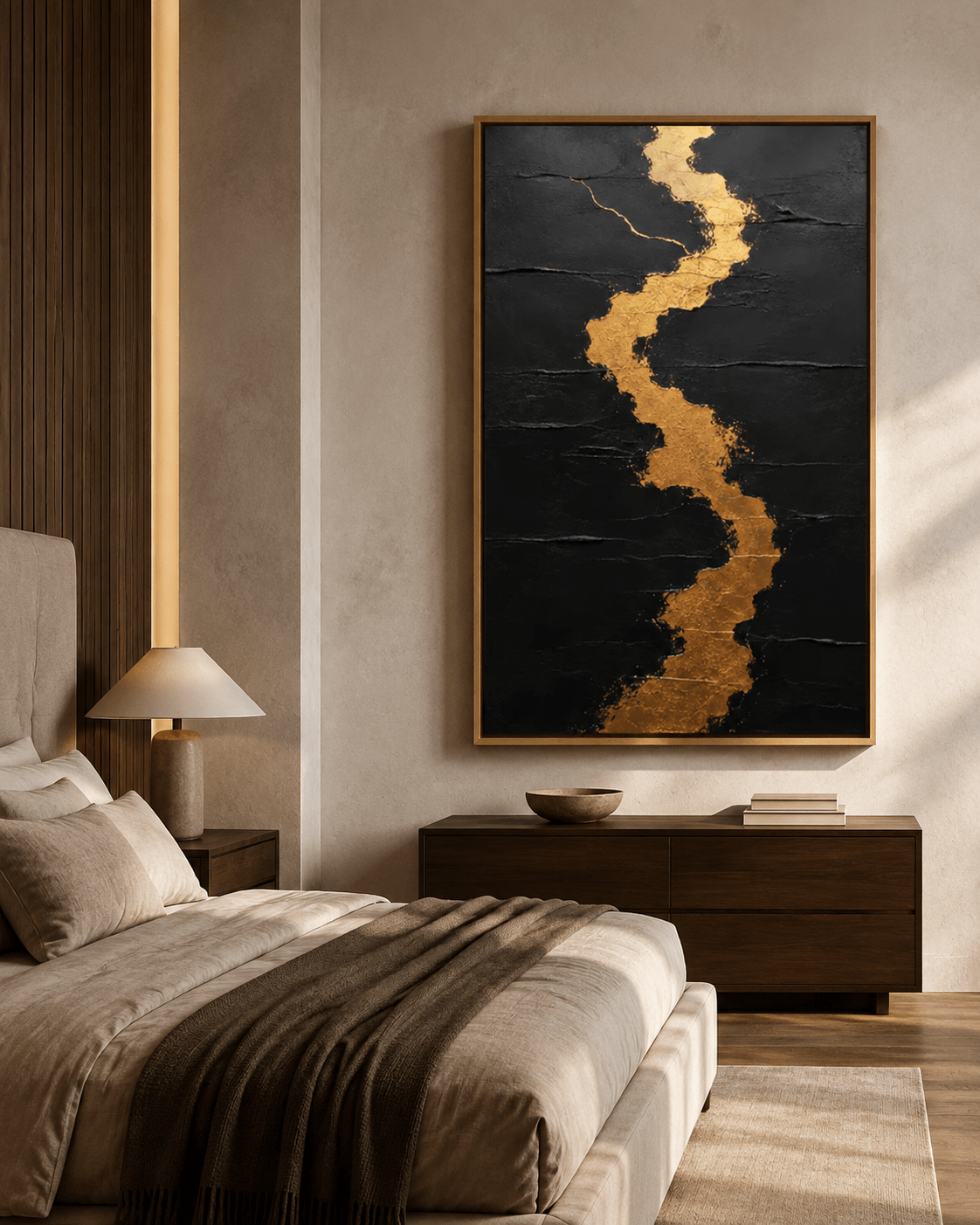 Kintsugi Painting — Gilded Fracture
