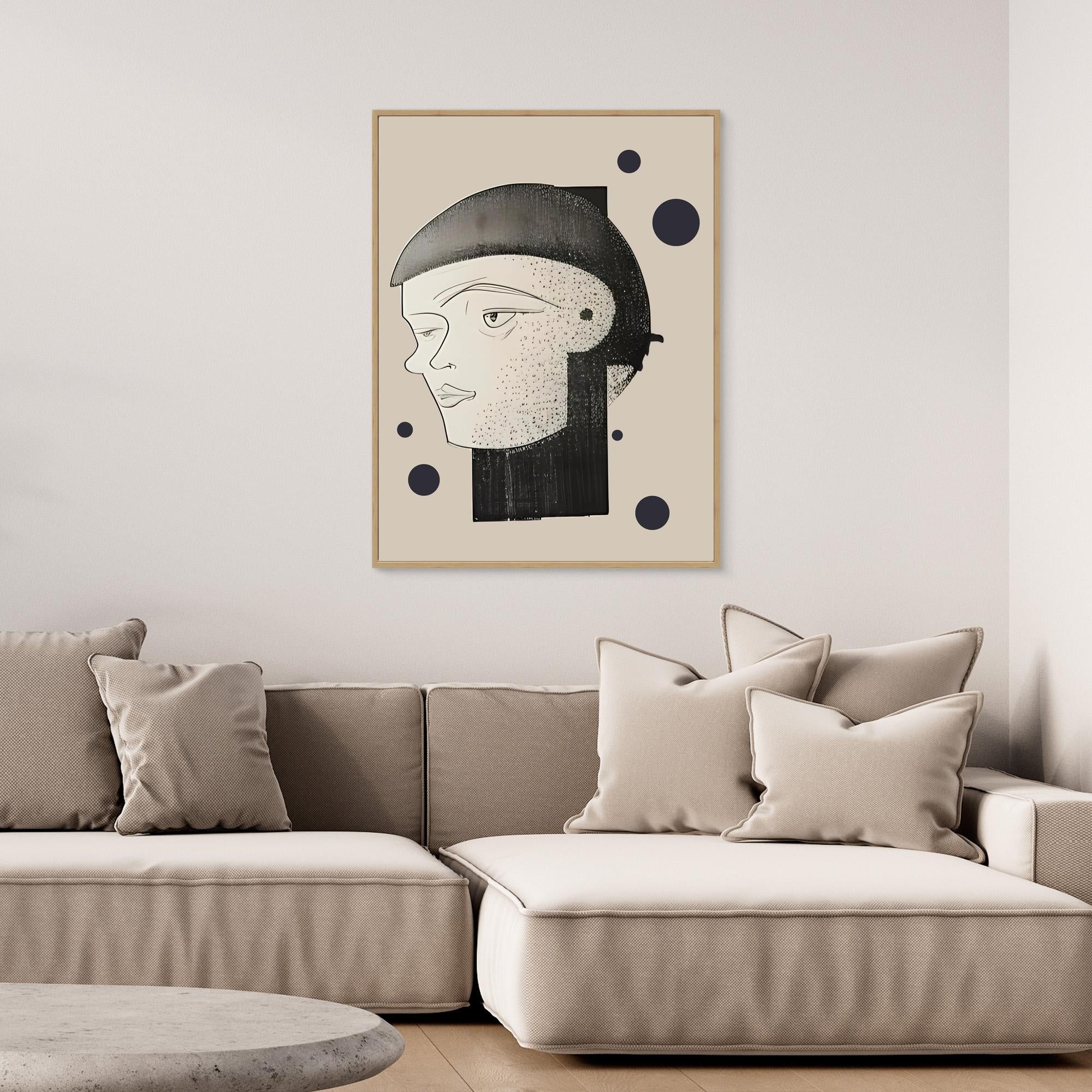 Canvas Print: Monochrome Muse – Minimalist Abstract Portrait Art